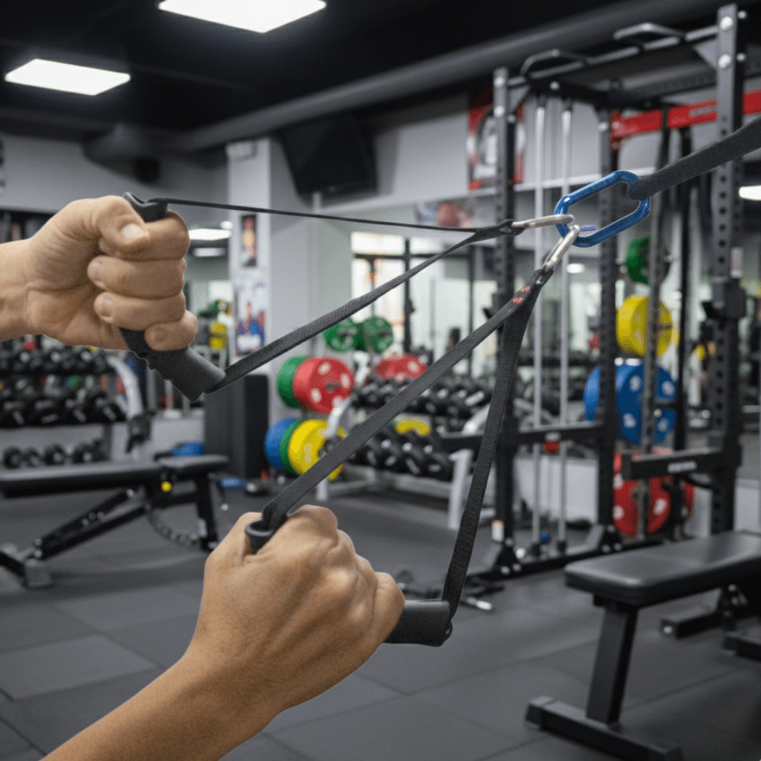 Rebuwo Ağırlık İstasyonuna Uyumlu Halatlı Makara Sistemi – Direnç ve Çekiş Antrenmanı(8 Kademeli Esneme Kayışı,Karabinalı)