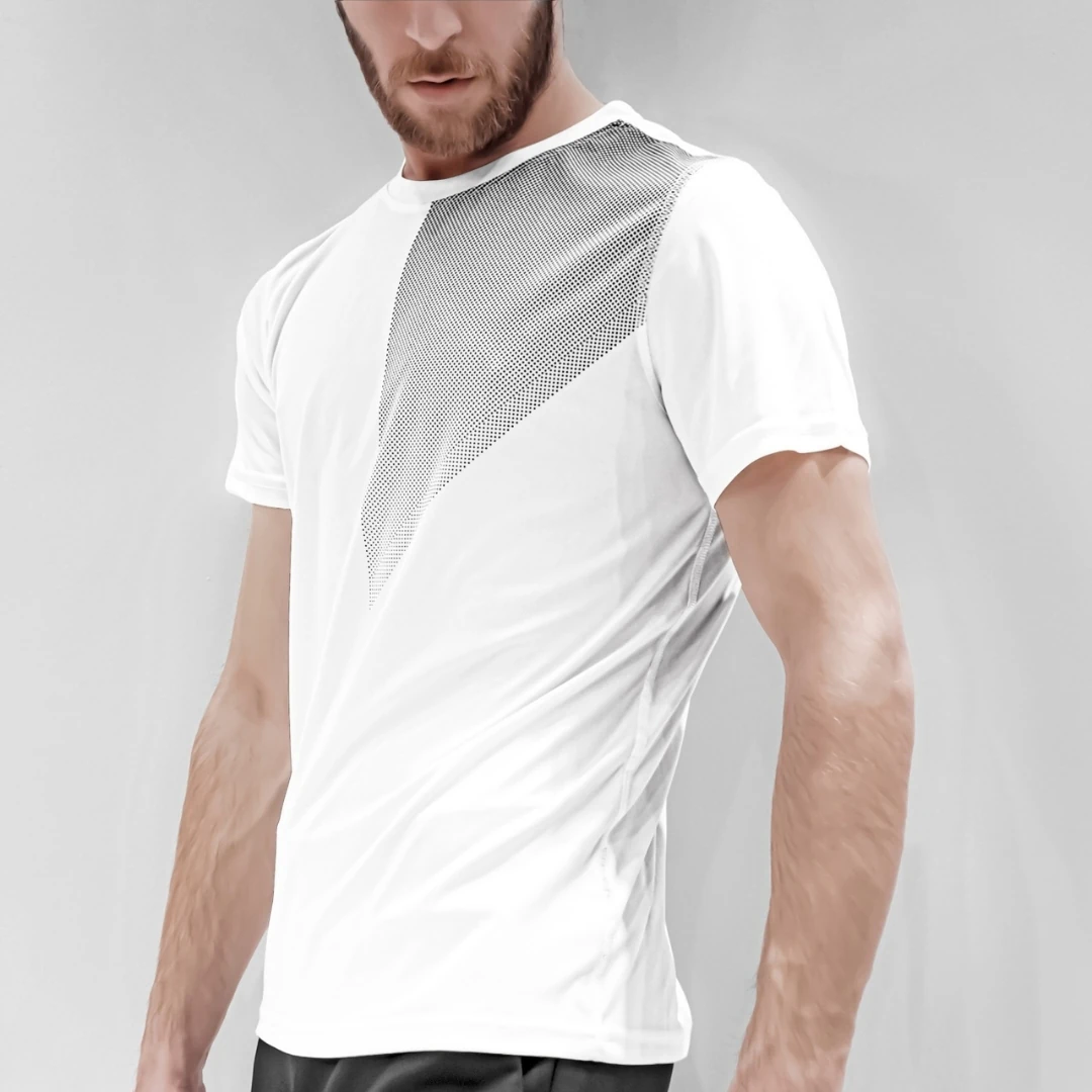 Rebuwo Erkek Beyaz Baskılı Tshirt- Bisiklet Yaka, Kısa Kollu,Nefes Alabilen Kumaş