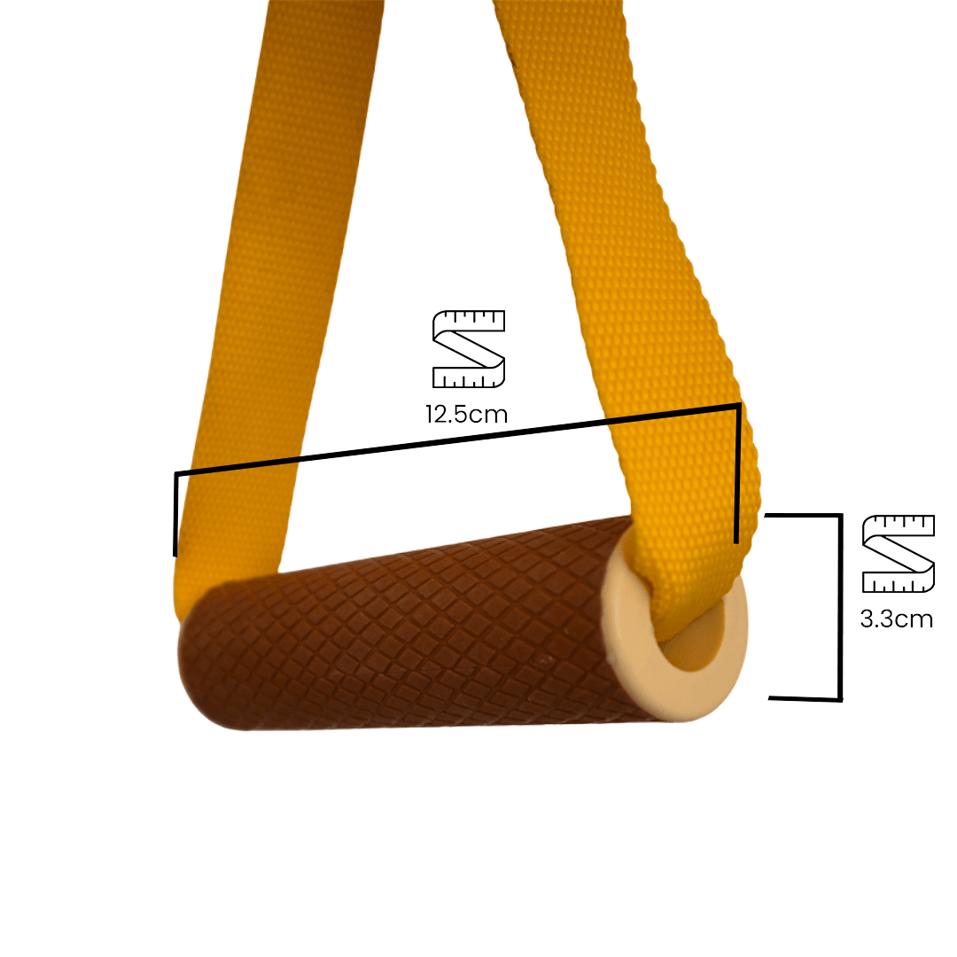 Rebuwo 3 Kademeli Ayarlanabilir Cable Cross Elciği (1 Çift) - Kahverengi Tutacaklı Sarı Fitness Ağırlık Çekiş / Reformer Egzersiz Aparatı