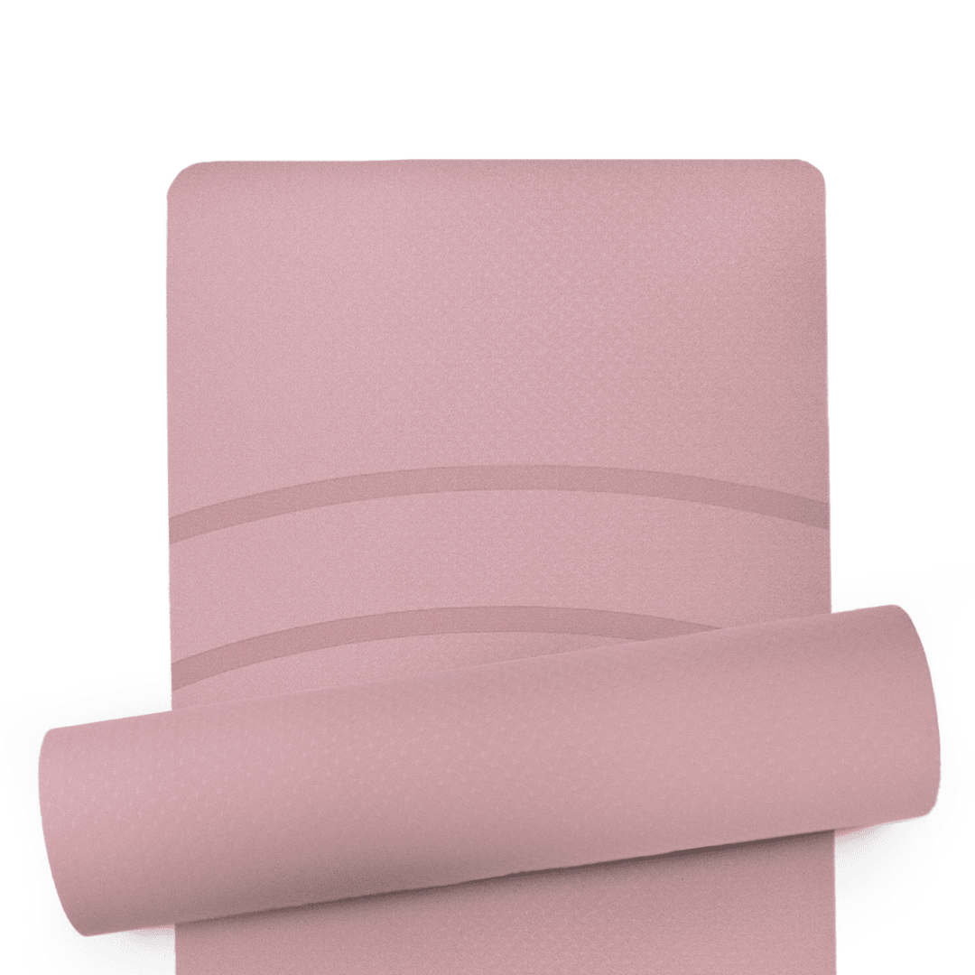 Rebuwo Çizgi Tasarım TPE Yoga Pilates Mat Pastel Pembe 5mm