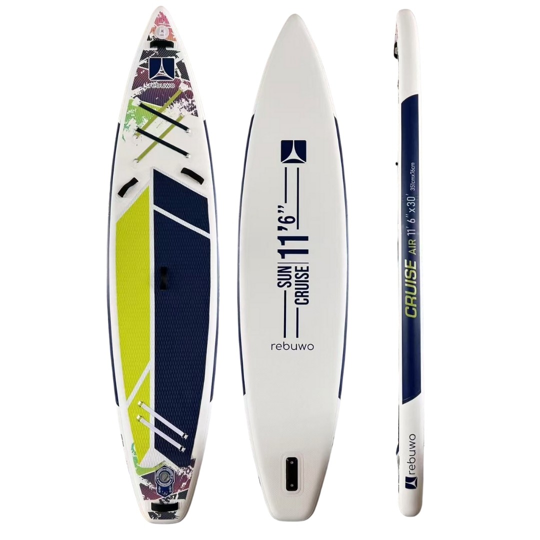 Rebuwo Pro Sup Şişme Sörf Tahtası Stand Up Paddle Board 76*351*15 Cm Yeşil Yarış Board