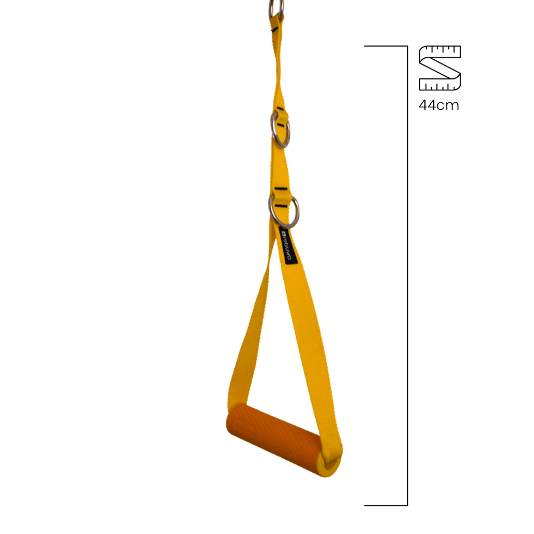 Rebuwo 3 Kademeli Ayarlanabilir Cable Cross Elciği (1 Çift) - Turuncu Tutacaklı Sarı Fitness Ağırlık Çekiş / Reformer Egzersiz Aparatı 44cm