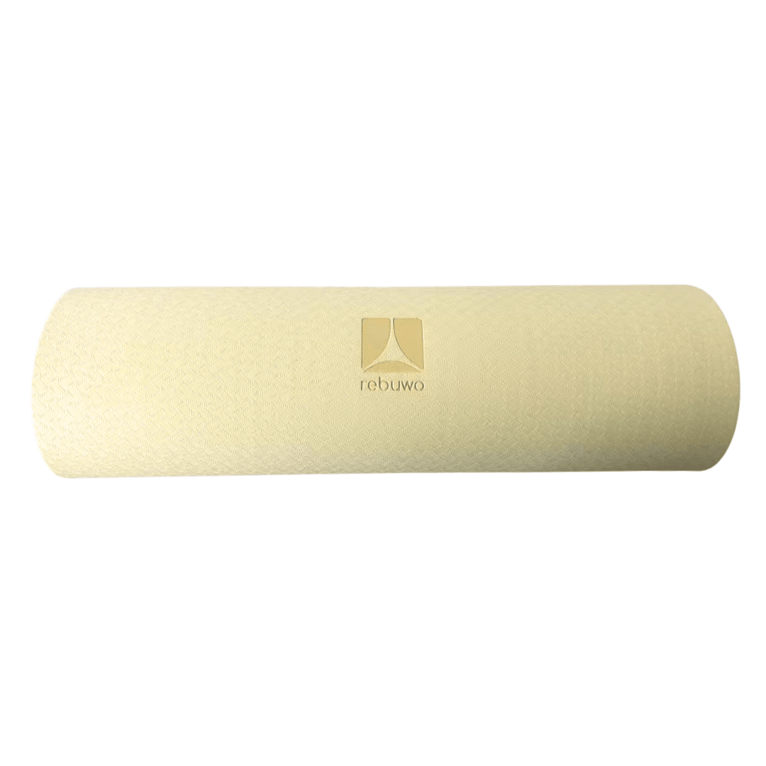 Rebuwo Çift Taraflı TPE Yoga Pilates Matı 6mm Kaymaz Hafif Taşınabilir – Yeşil & Sarı (Butter Yellow)