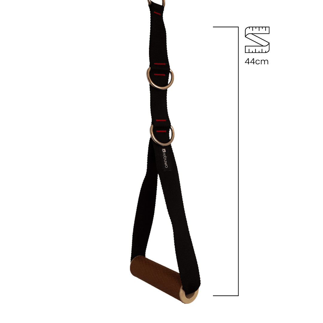 Rebuwo 3 Kademeli Ayarlanabilir Cable Cross Elciği (1 Çift) - Kahverengi Tutacaklı Siyah Fitness Ağırlık Çekiş / Reform Egzersiz Aparatı 44cm