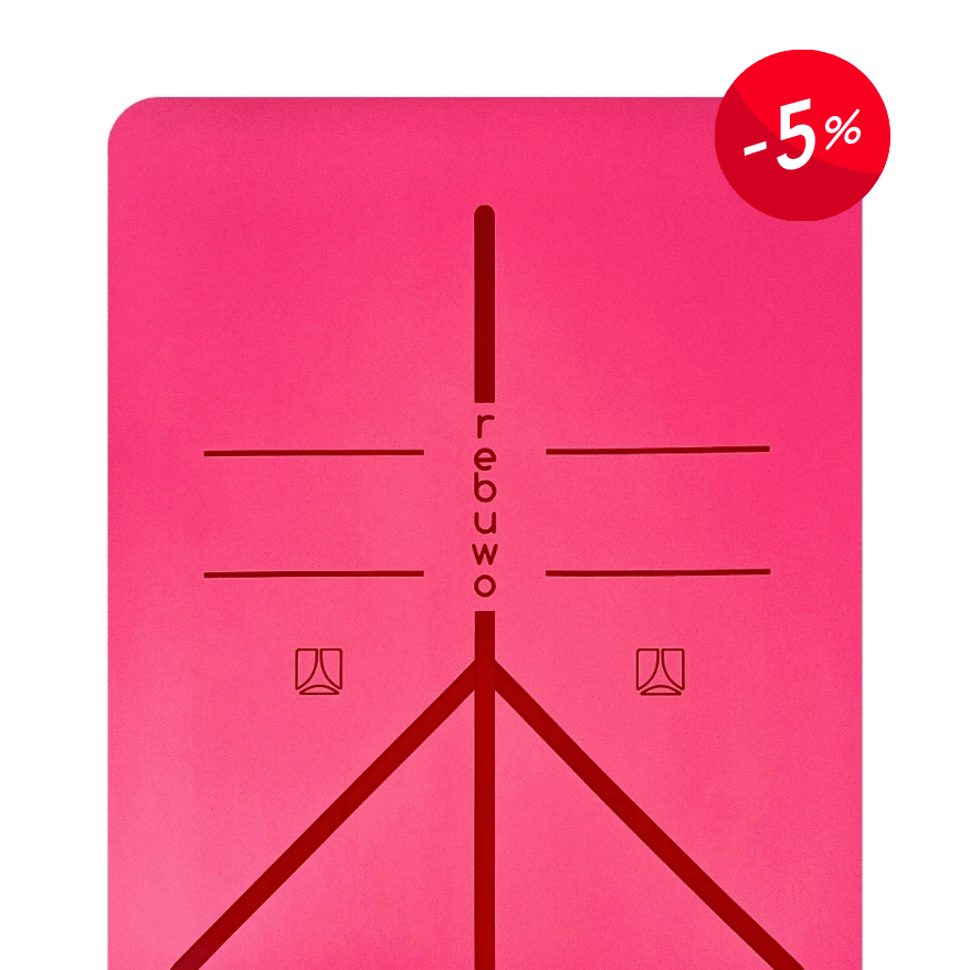 Rebuwo Hizalama Tasarım 5mm Kauçuk Mat Kaydırmaz Yoga Mat Pilates Mat Pembe