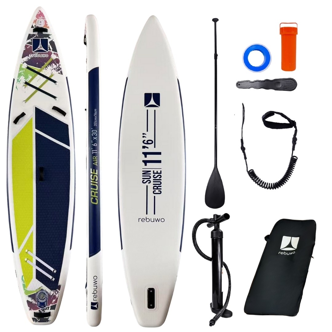 Rebuwo Pro Sup Şişme Sörf Tahtası Stand Up Paddle Board 76*351*15 Cm Yeşil Yarış Board