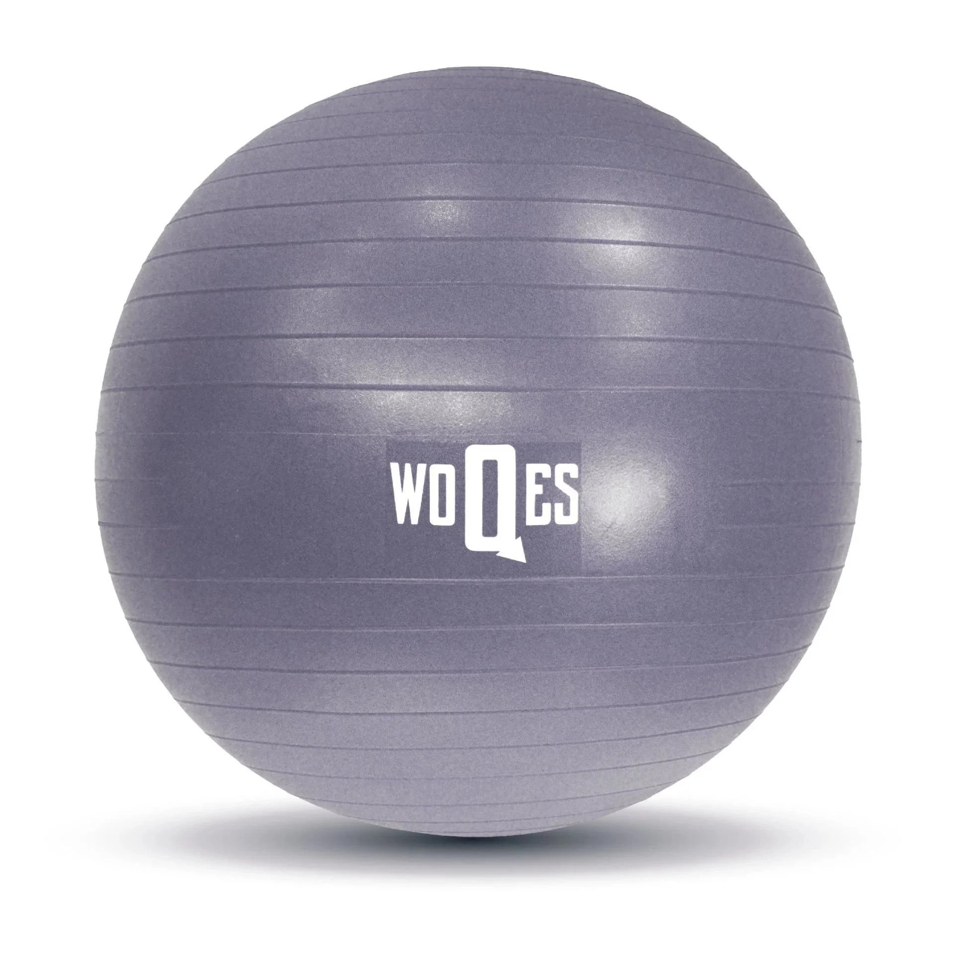 WOQES 65cm Pilates Topu Yüksek Kalite PVC Şişirme Pompası Hediyeli Gri
