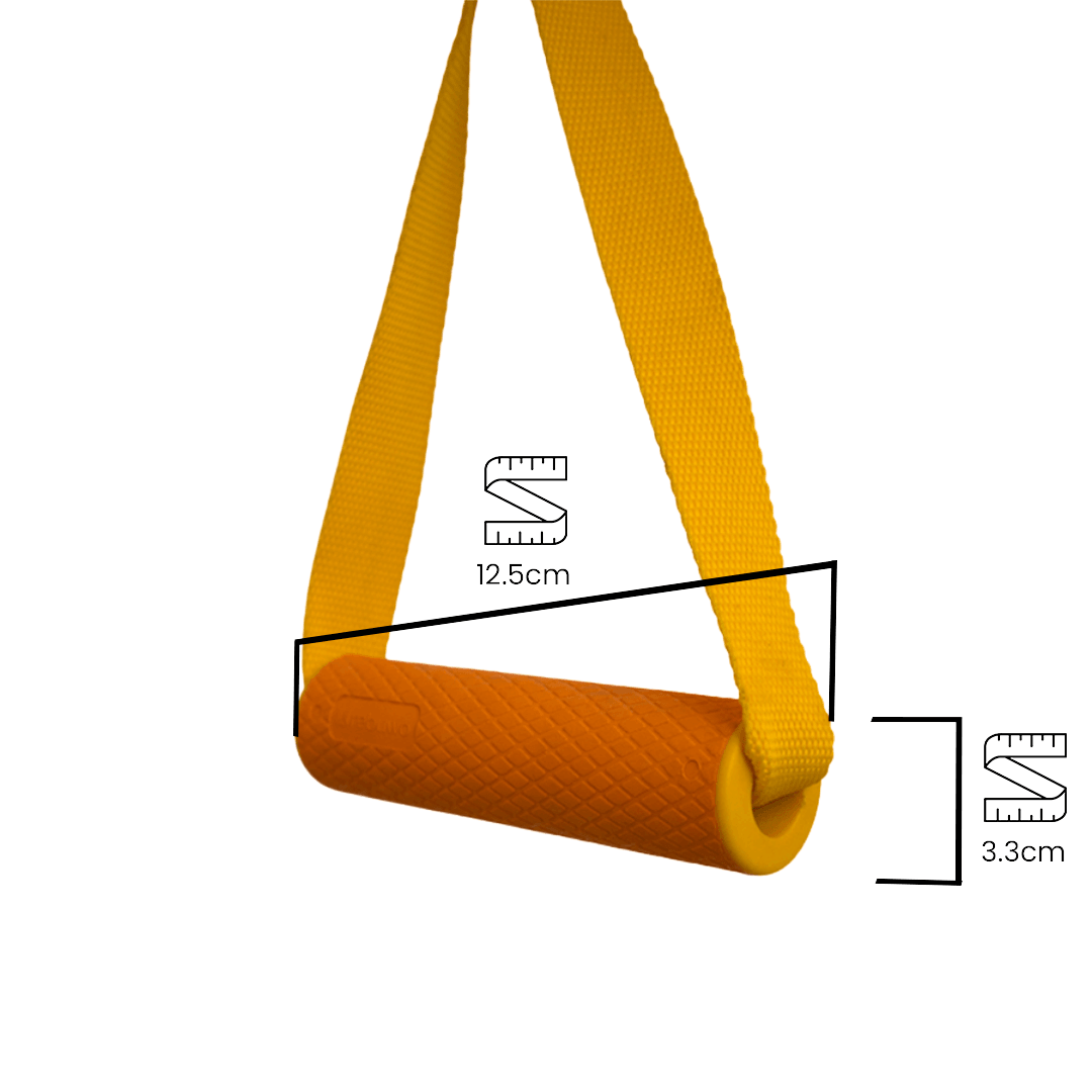 Rebuwo 3 Kademeli Ayarlanabilir Cable Cross Elciği (1 Çift) - Turuncu Tutacaklı Sarı Fitness Ağırlık Çekiş / Reformer Egzersiz Aparatı 44cm