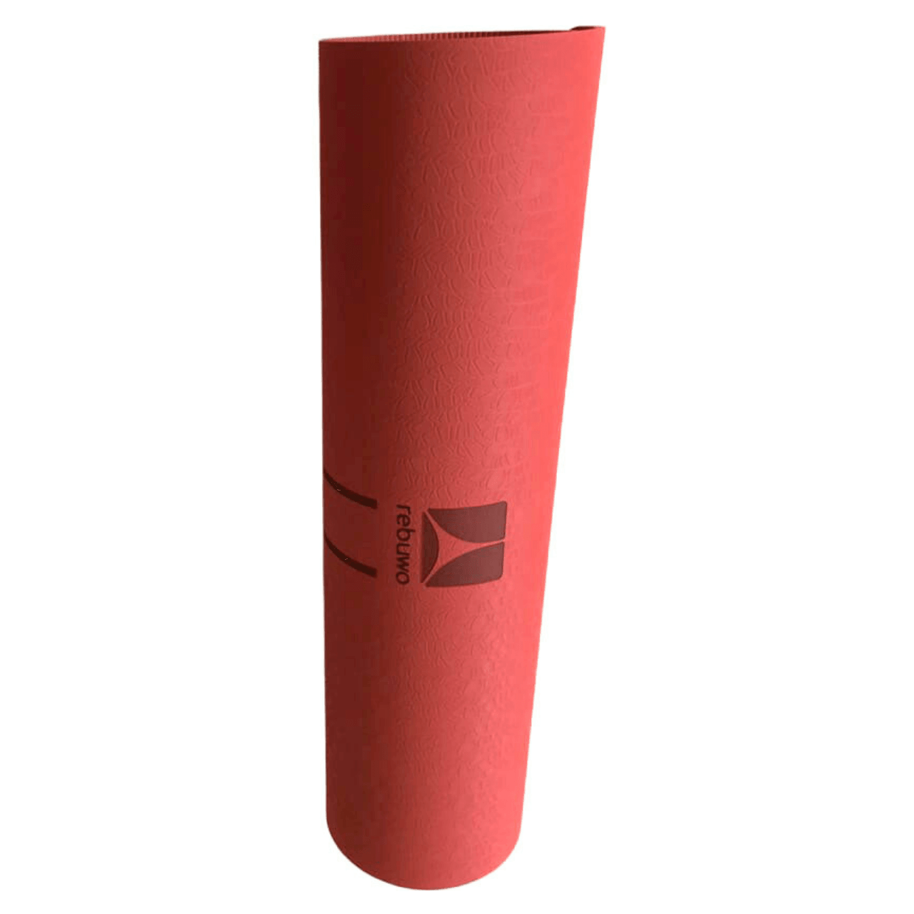 Rebuwo Çift Çizgi Tasarımlı TPE Yoga Pilates Matı 6mm Kaymaz Hafif Taşınabilir - Bordo