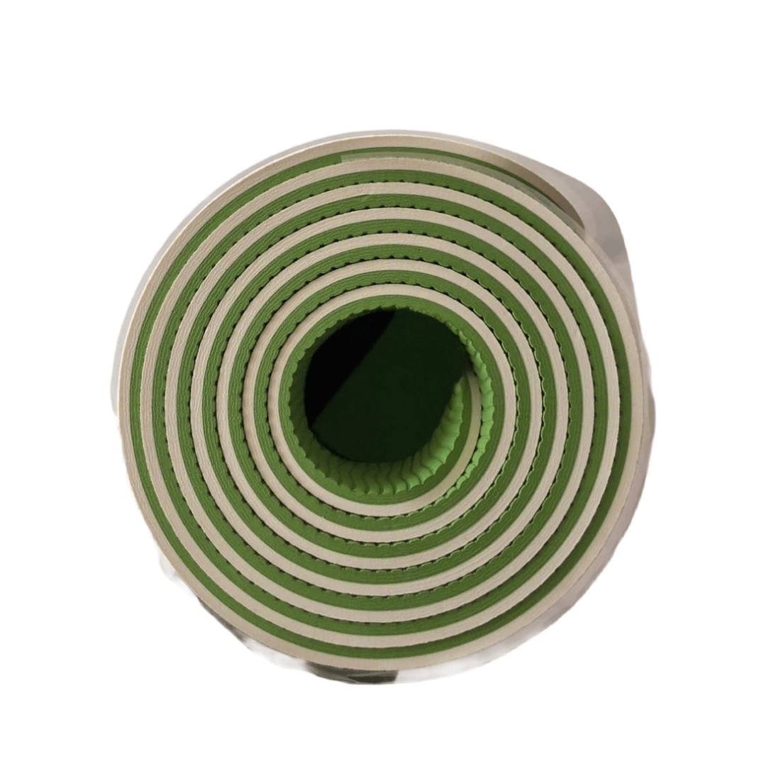 Rebuwo Çift Taraflı TPE Yoga Pilates Matı 6mm Kaymaz Hafif Taşınabilir – Yeşil & Sarı (Butter Yellow)