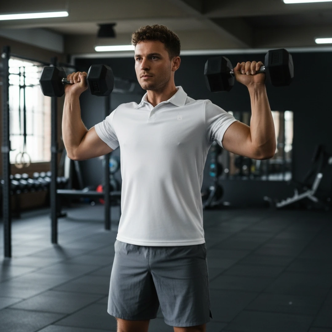 Rebuwo Erkek Beyaz Polo Yaka Spor Tshirt- Kısa Kollu,Nefes Alabilen Kumaş