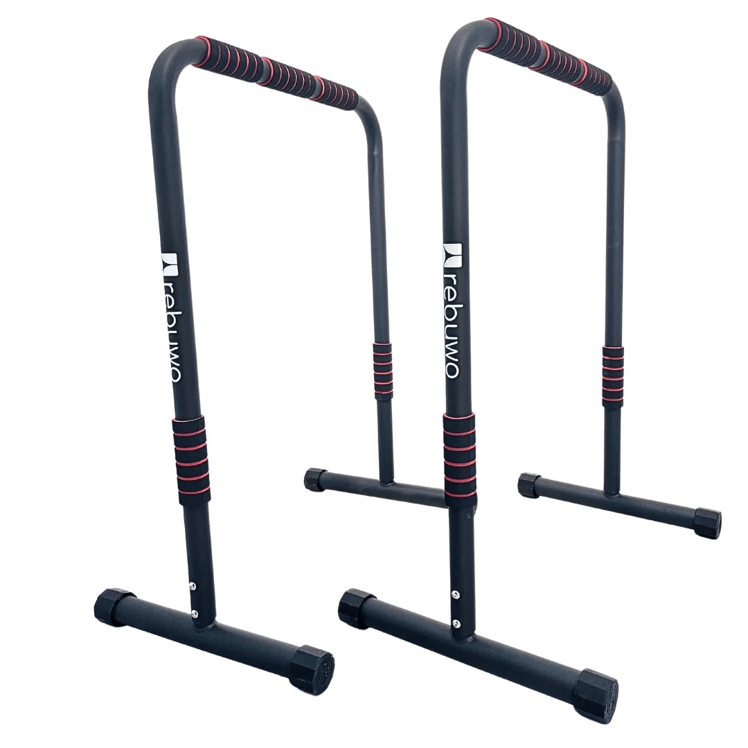 Woqes & Rebuwo Fitness Seti | Rebuwo Çok Fonksiyonlu Katlanabilir Bench Sehpası + 28 kg Ayarlanabilir Dambıl & Barbell Seti + İkili Paralel Dip Bar + WOQES 10 mm NBR Yoga Matı(Mavi)