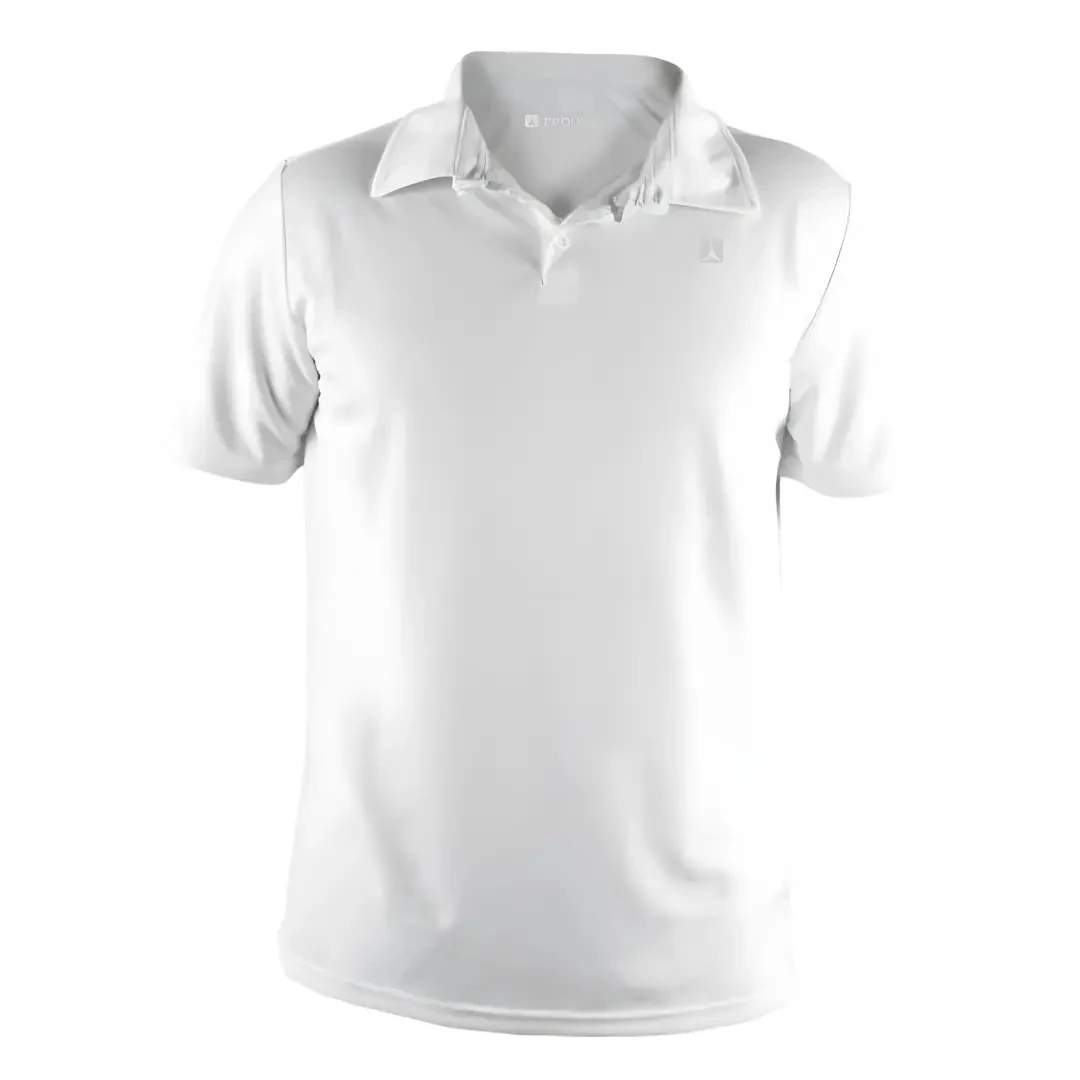 Rebuwo Erkek Beyaz Polo Yaka Spor Tshirt- Kısa Kollu,Nefes Alabilen Kumaş
