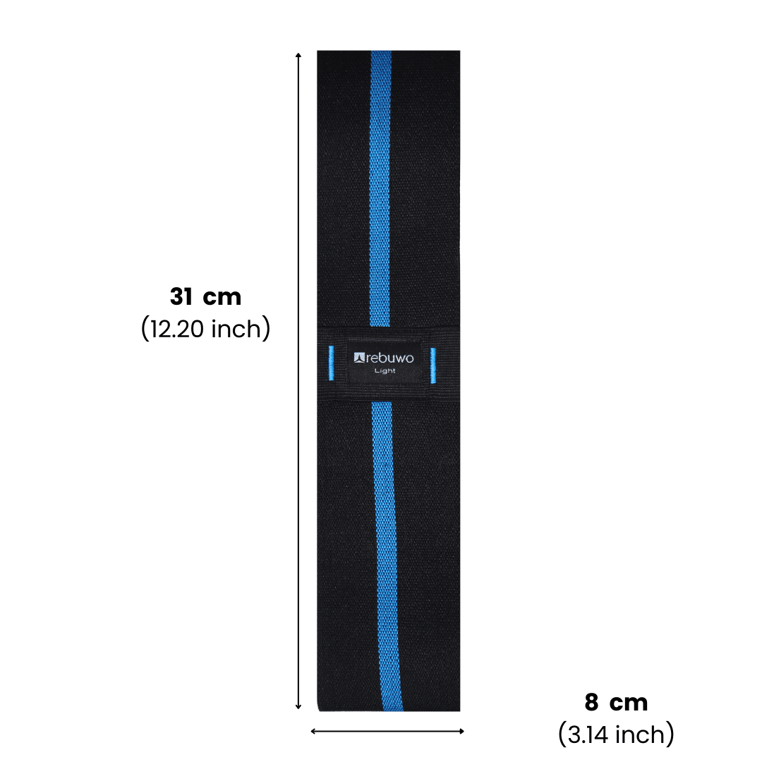 Rebuwo Light Squat Direnç Bandı 31x8 cm Kaymaz Fitness Egzersiz Lastiği – Siyah & Mavi