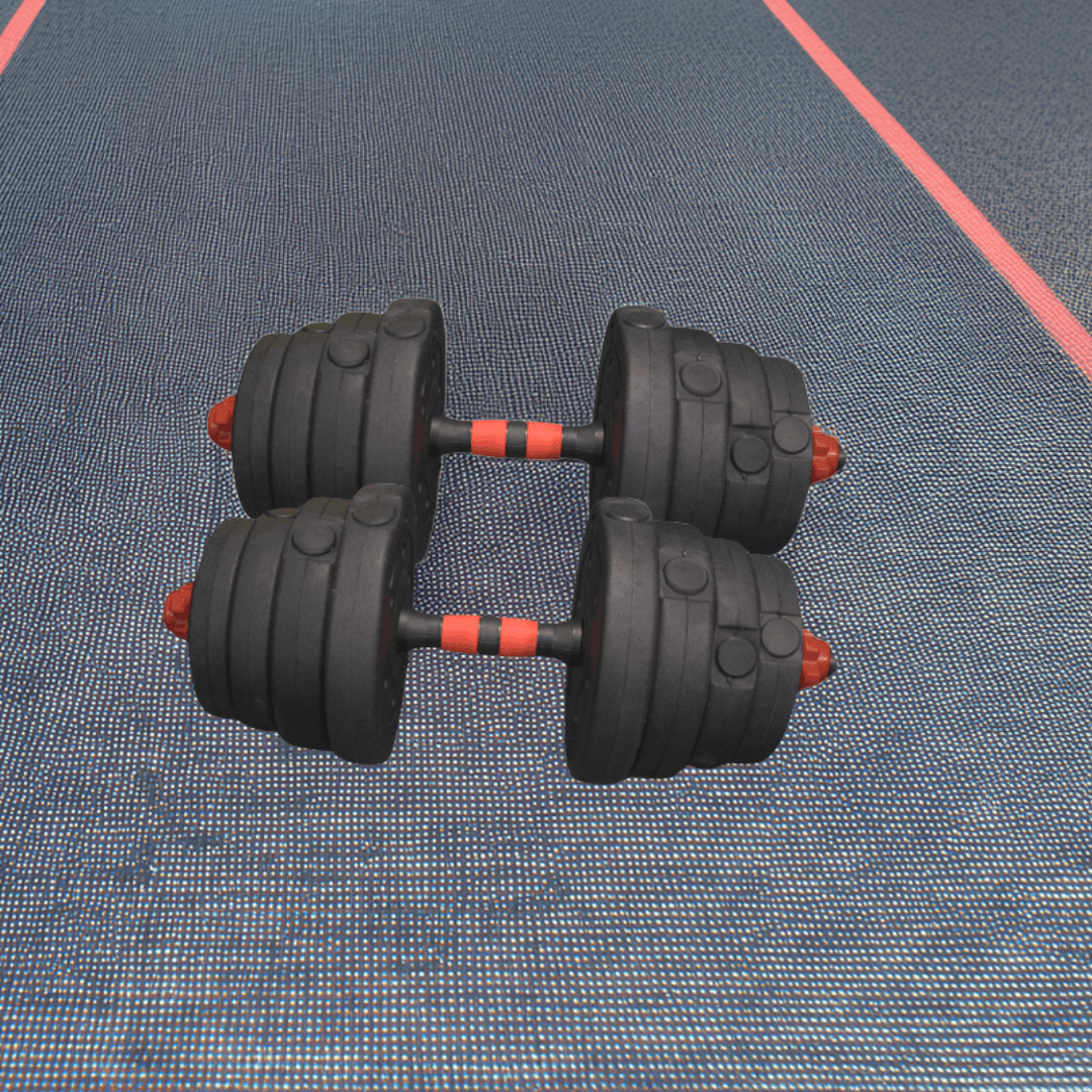 WOQES Çok Fonksiyonlu Dambıl ve Bar Seti 28 kg – Ayarlanabilir Ağırlıklar (2.5-2-1.25-1 kg) + 8 Klipsli