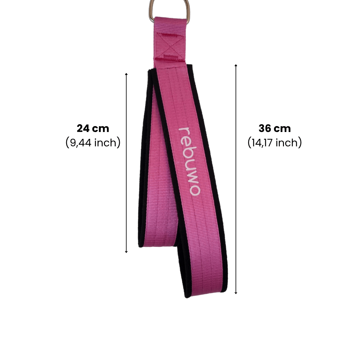 Rebuwo Pilates Elcik Reformer Yoga Pilates Tutma Aparatı (Pembe)– Kadife Kumaş & Metal D Tokalı (1 Çift)