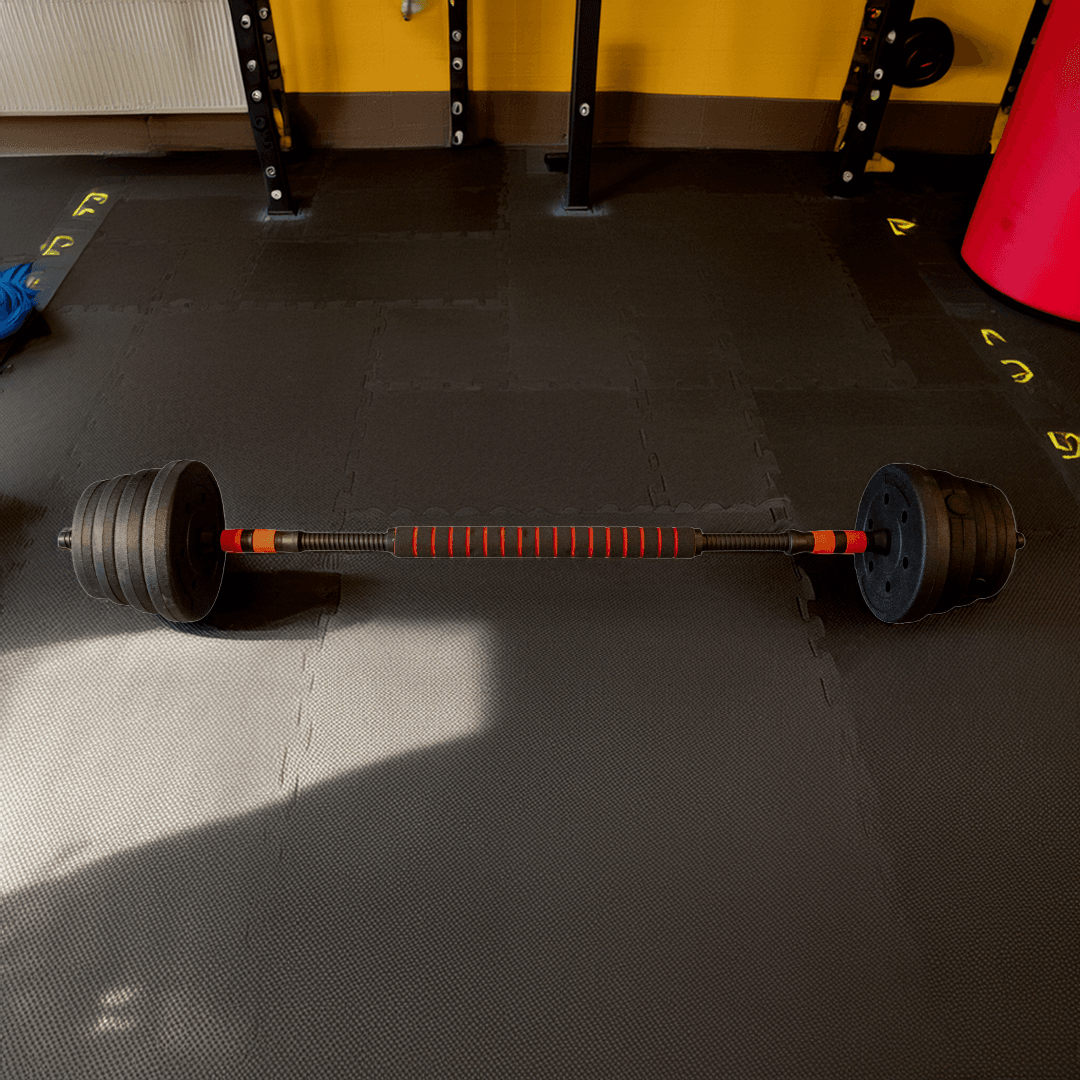 WOQES Çok Fonksiyonlu Dambıl ve Bar Seti 28 kg – Ayarlanabilir Ağırlıklar (2.5-2-1.25-1 kg) + 8 Klipsli