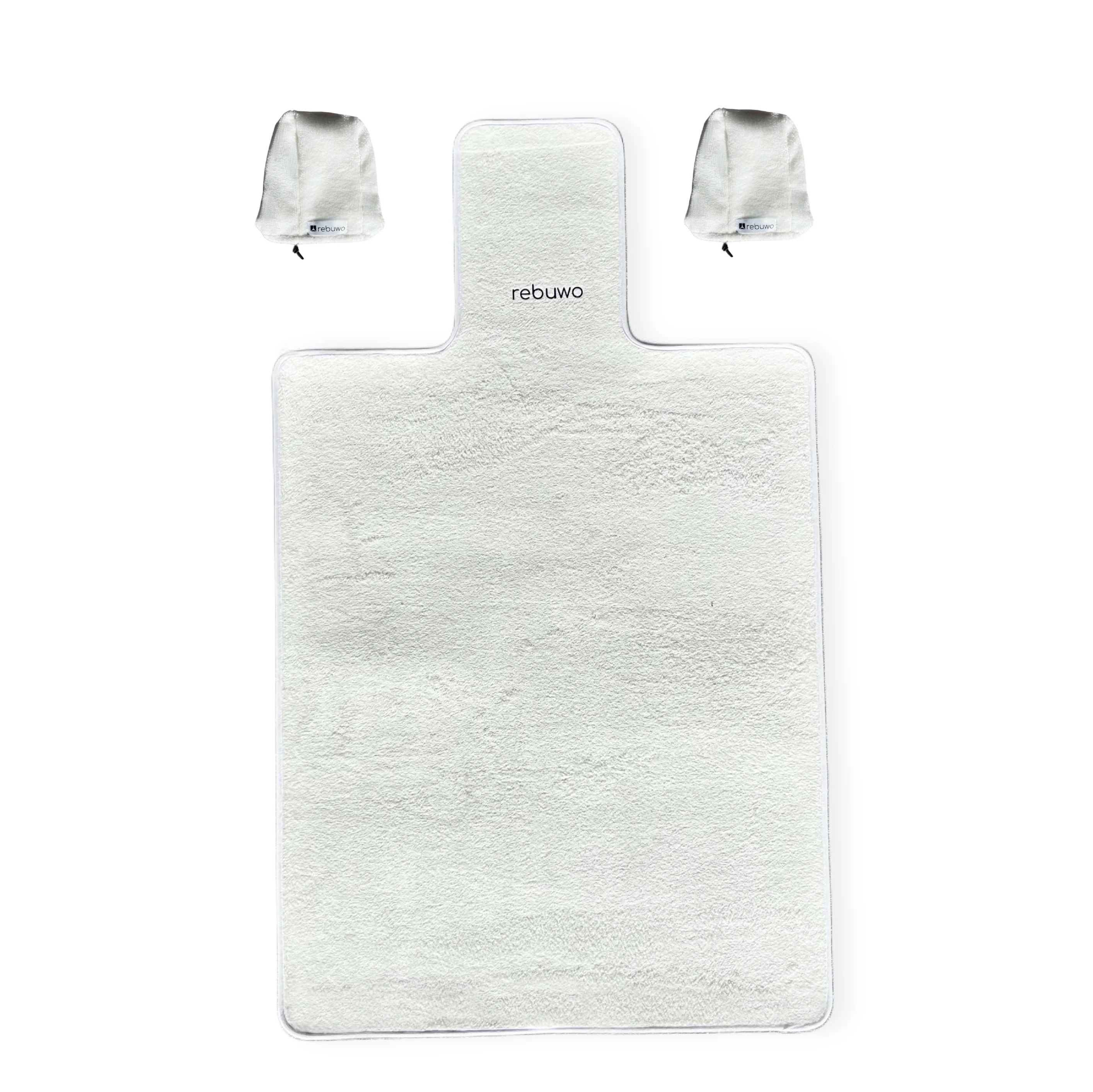 Rebuwo Beyaz Reformer Pilates Matı ve Başlık Seti - (103x61 cm) Kaymaz, Havlu Dokulu, Yıkanabilir