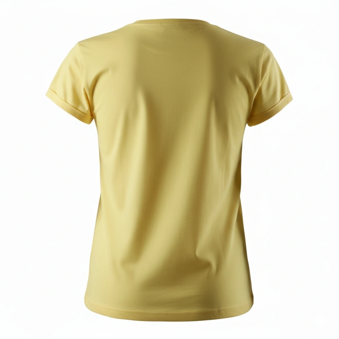 Rebuwo Kadın %100 Pamuk Sarı Tshirt - Bisiklet Yaka, Kısa Kollu, Nefes Alabilen Kumaş