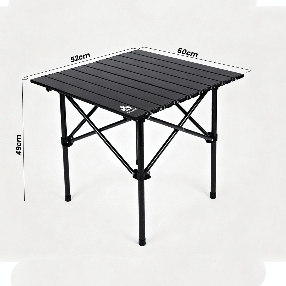 Sevenmoose Portatif Kamp ve Piknik Masası (Siyah)– Hafif Katlanır Masa Taşıma Çantalı (50x52 cm)