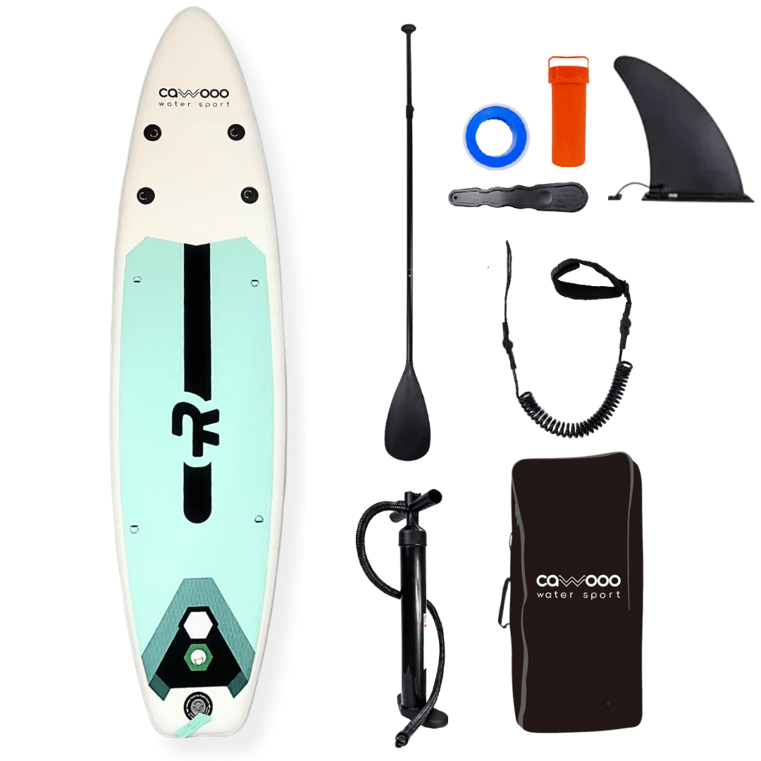 Cawooo Sup Şişme Sörf Tahtası Stand Up Paddle Board 80*320*15 Cm Su Yeşili 