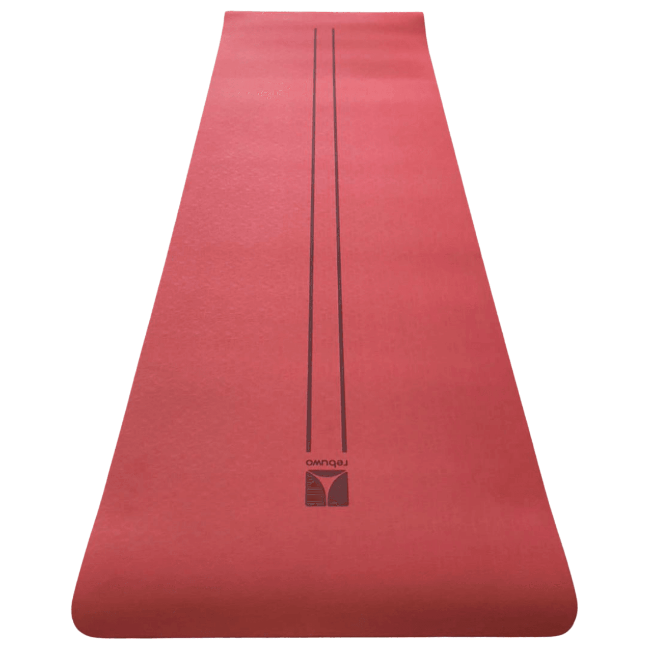 Rebuwo Çift Çizgi Tasarımlı TPE Yoga Pilates Matı 8 mm Kaymaz Hafif Taşınabilir - Bordo