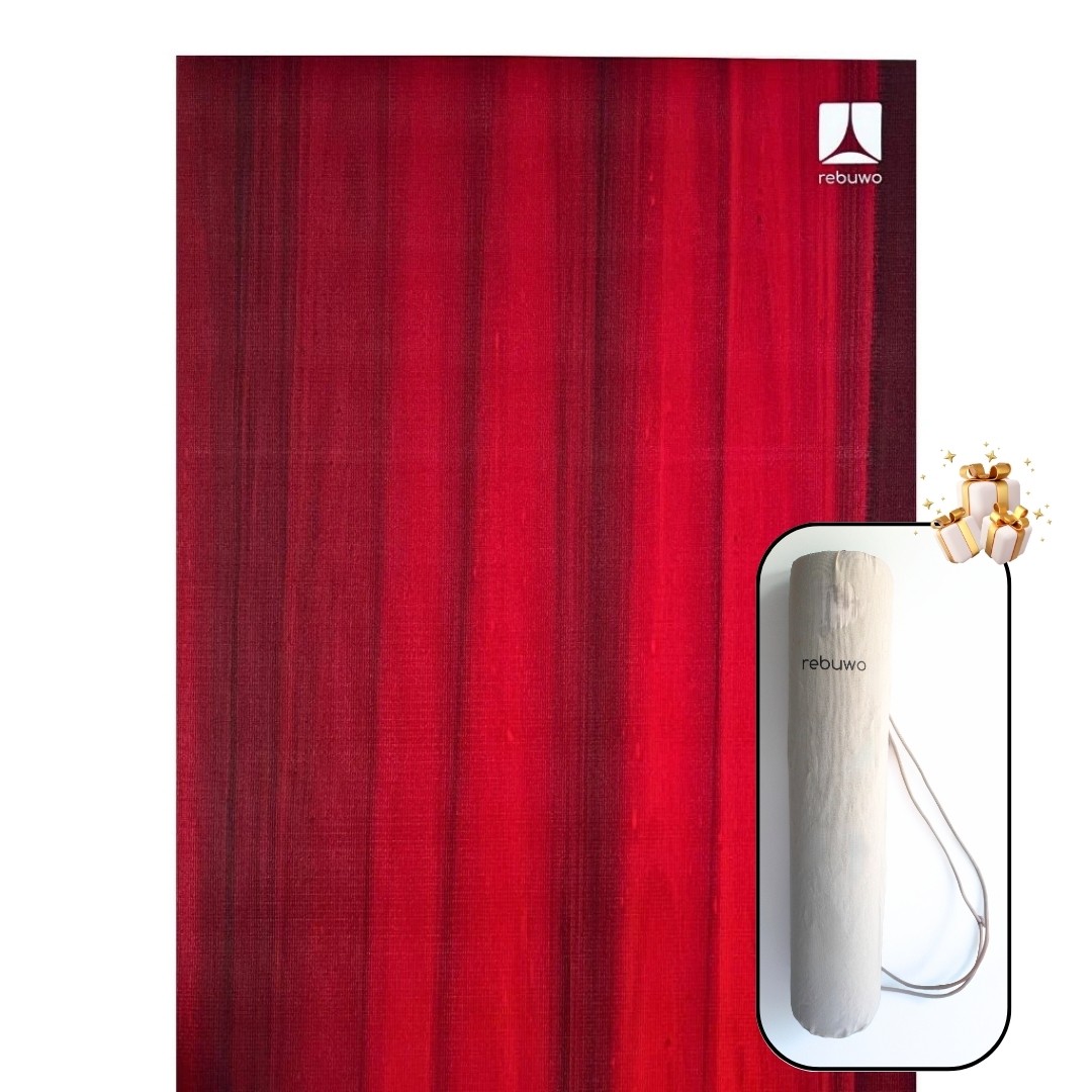 Rebuwo PER Yoga Matı Bordo 5mm, Ekolojik Fitness Matı, Kaydırmaz, Burgundy, Non-Slip & Sustainable
