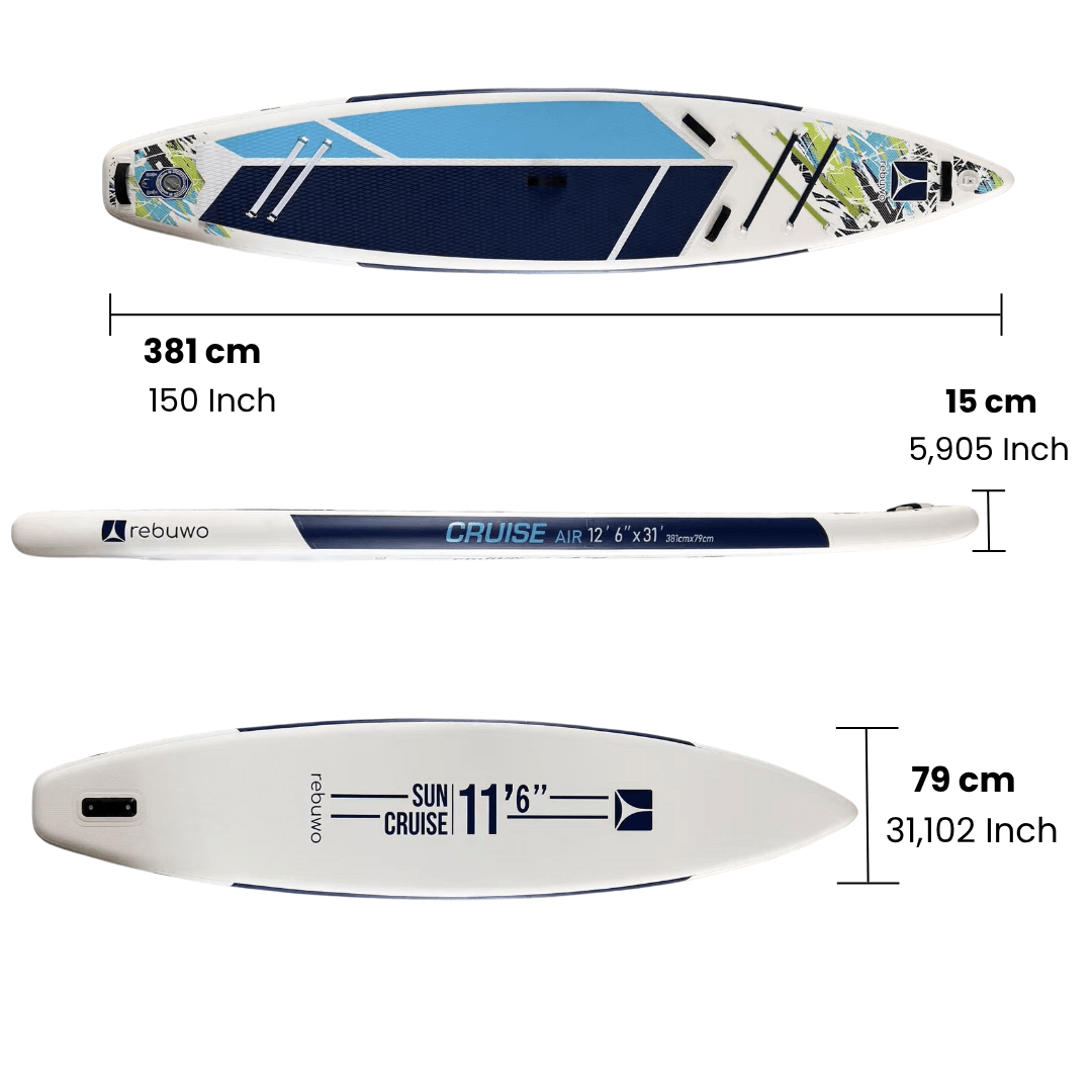 Rebuwo Pro Sup Şişme Sörf Tahtası Stand Up Paddle Board 79*381*15 Cm Mavi Yarış Board