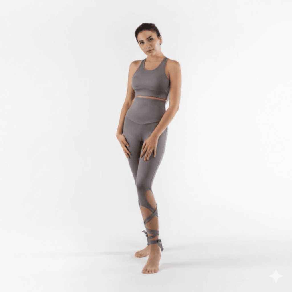 (OUTLET) Bordo Bağlamalı Tayt - Rebuwo Yüksek Bel Yoga ve Pilates Taytı