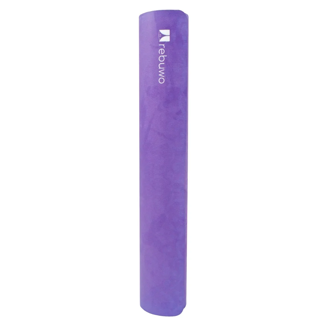 (OUTLET) Rebuwo Mor Geyik Desenli, Kaymaz 4mm Doğal Kauçuk Süet Çocuk Yoga ve Pilates Matı – Eğlenceli & Dayanıklı Purple Deer, Kids Yoga – Fun & Durable