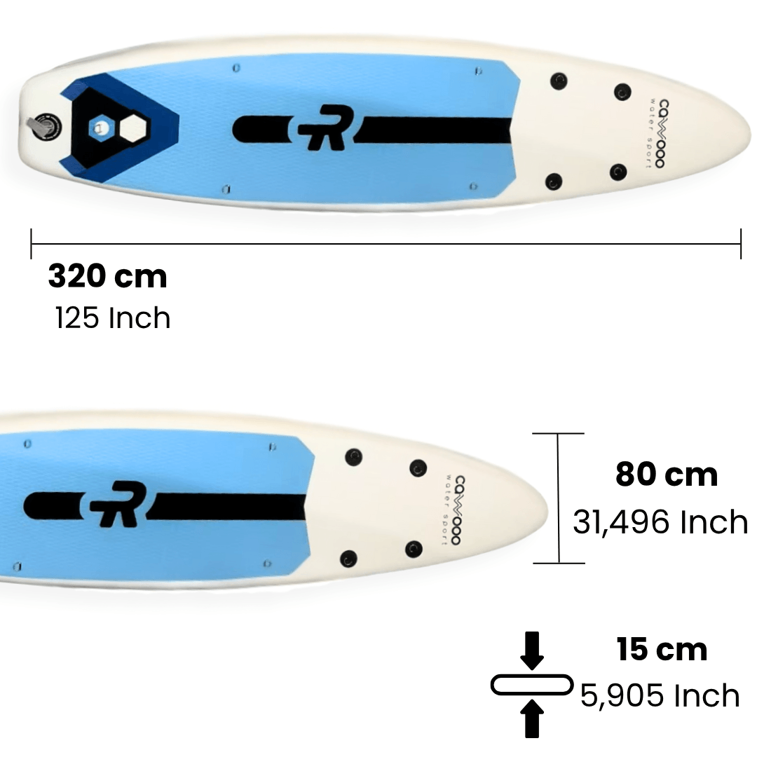 Cawooo Sup Şişme Sörf Tahtası Stand Up Paddle Board 80*320*15 Cm Açık Mavi