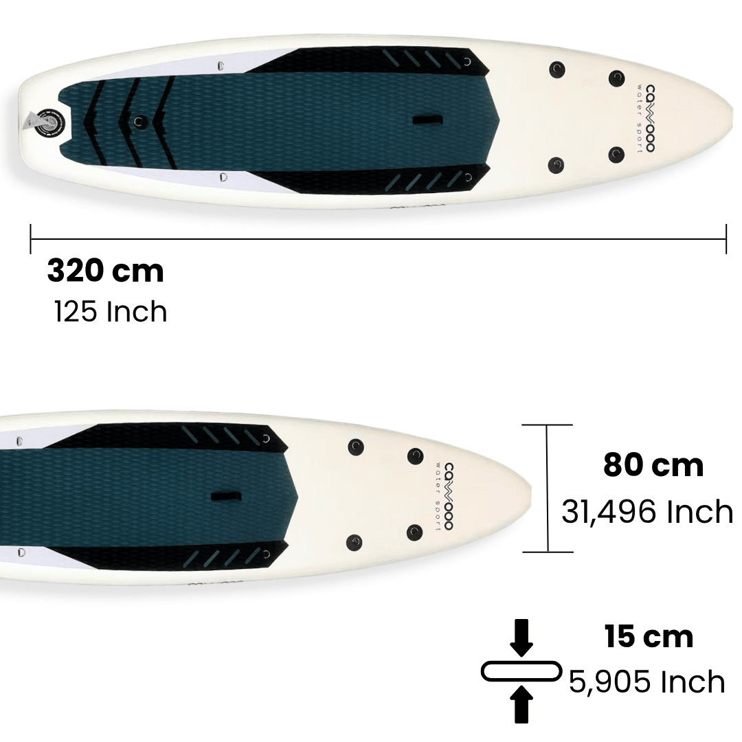 Cawooo Sup Şişme Sörf Tahtası Stand Up Paddle Board 80*320*15 Cm Koyu Yeşil