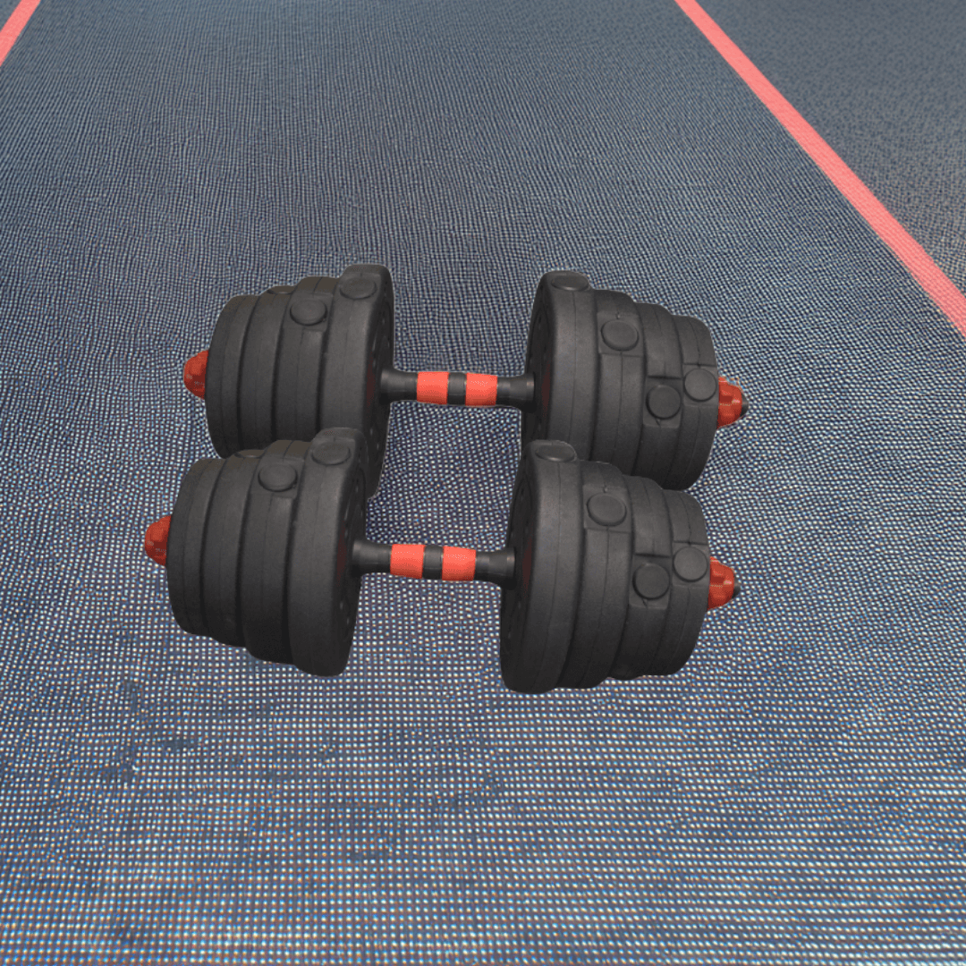 Woqes & Rebuwo Fitness Seti | Rebuwo Çok Fonksiyonlu Katlanabilir Bench Sehpası + 28 kg Ayarlanabilir Dambıl & Barbell Seti + İkili Paralel Dip Bar + WOQES 10 mm NBR Yoga Matı(Mavi)