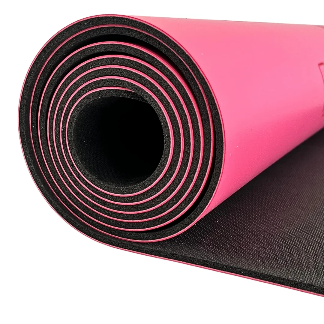 (OUTLET) Rebuwo Hizalama Tasarım 5mm Kauçuk Mat Kaydırmaz Yoga Mat Pilates Mat Pembe