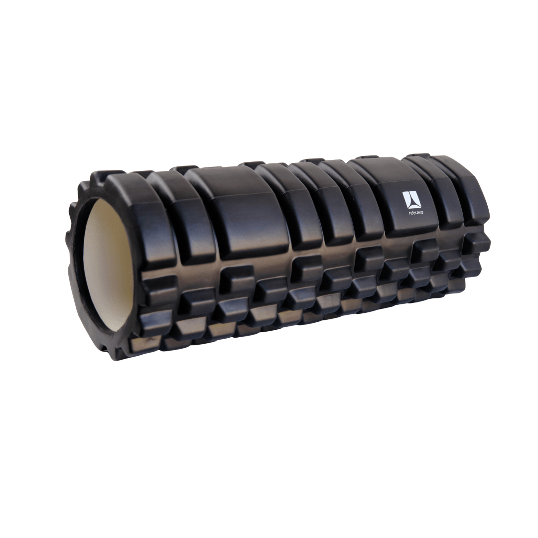 Rebuwo Pilates & Yoga Seti – Kırmızı WOQES Egzersiz Matı(6 mm) +Rebuwo Hip Thrust Kemeri+Siyah Yüksek Yoğunlukta Orta Sert Deluxe Foam Roller +Siyah 8 Kademeli Direnç Bandı + Rebuwo Squat Bantları (Mini, Light, Medium, Heavy)