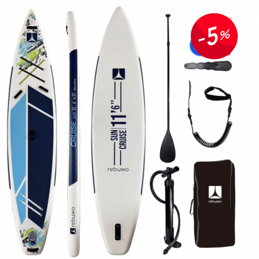 Rebuwo Pro Sup Şişme Sörf Tahtası Stand Up Paddle Board 79*381*15 Cm Mavi Yarış Board
