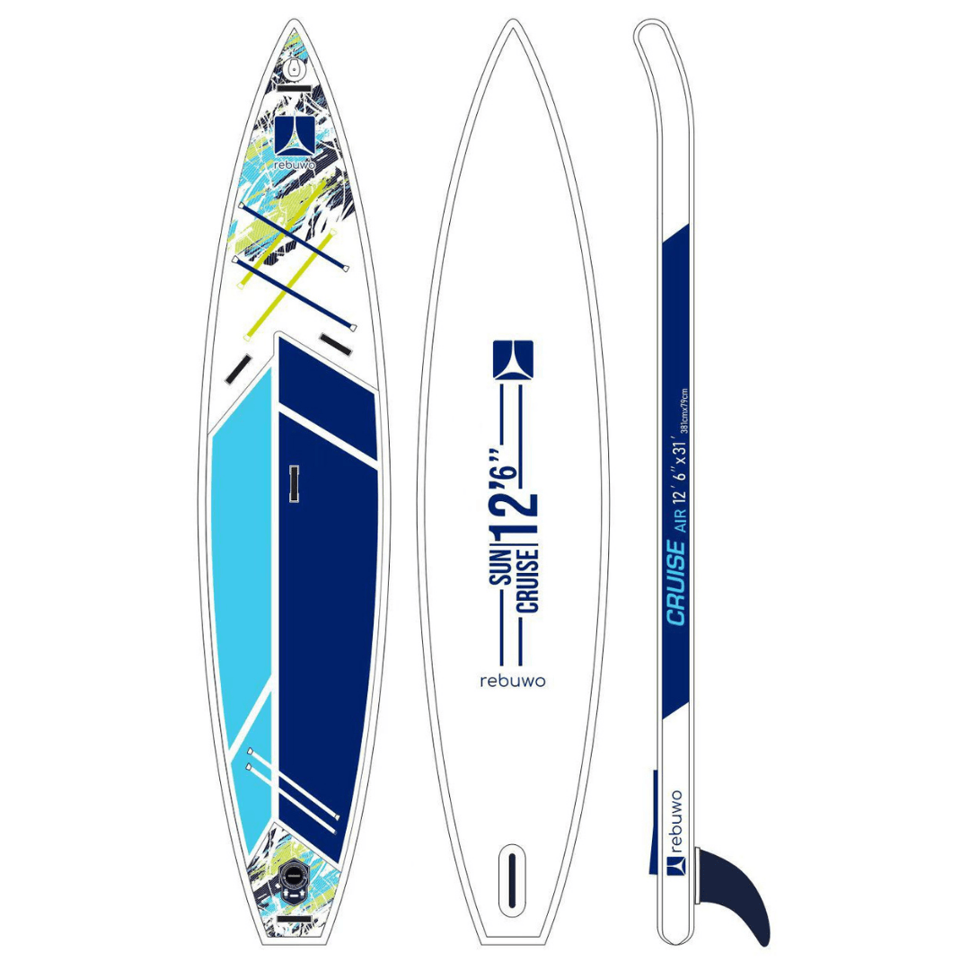 Rebuwo Pro Sup Şişme Sörf Tahtası Stand Up Paddle Board 79*381*15 Cm Mavi Yarış Board