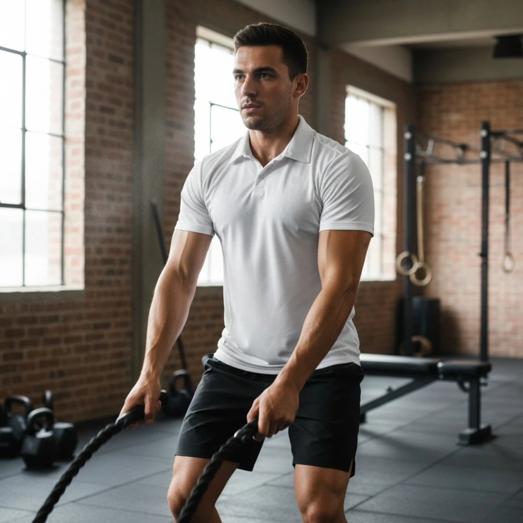 Rebuwo Erkek Beyaz Polo Yaka Spor Tshirt- Kısa Kollu,Nefes Alabilen Kumaş