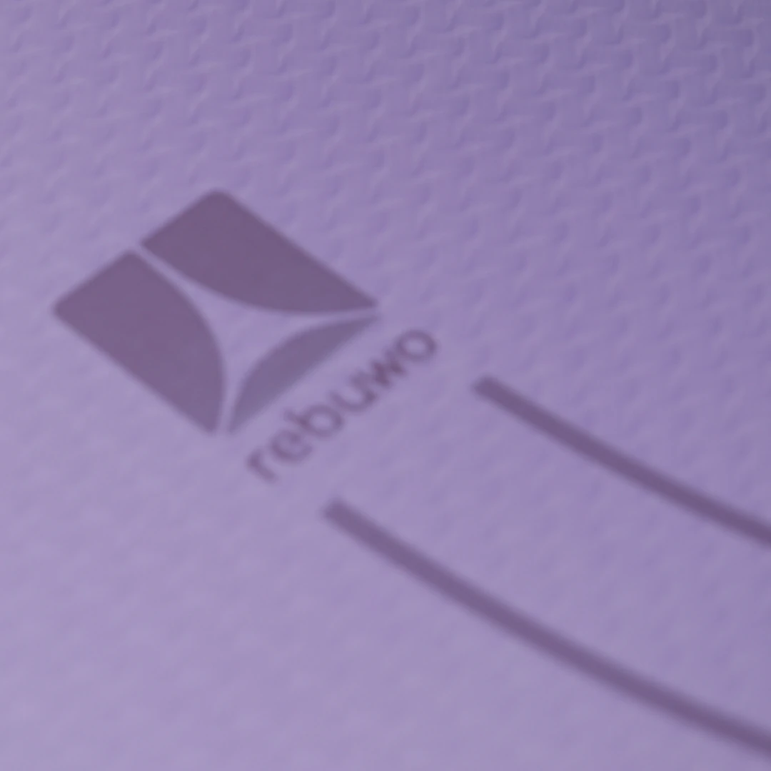 Rebuwo Çift Çizgi Tasarımlı Armonia Yoga Pilates Matı 8 mm Kaymaz Hafif Taşınabilir - Koyu Lila