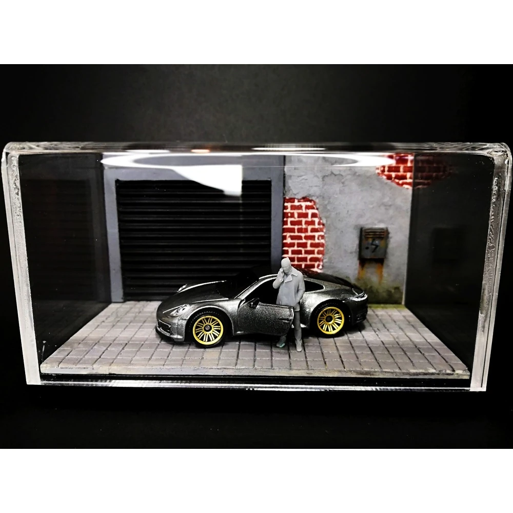 1/64 Garage Diorama Display Case (Black Blinds)