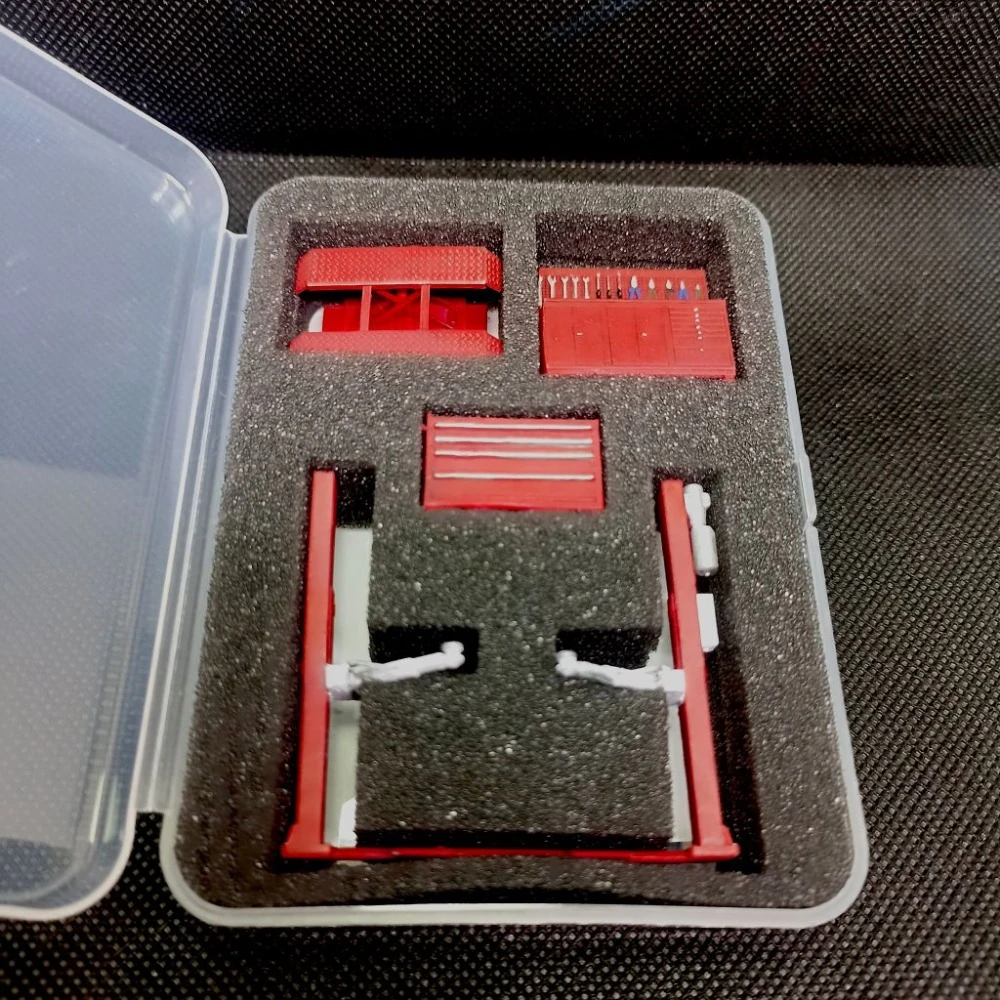 1/64 Scale 3D Printed Garage Tool Set – Lift, Ramps & Cabinets
