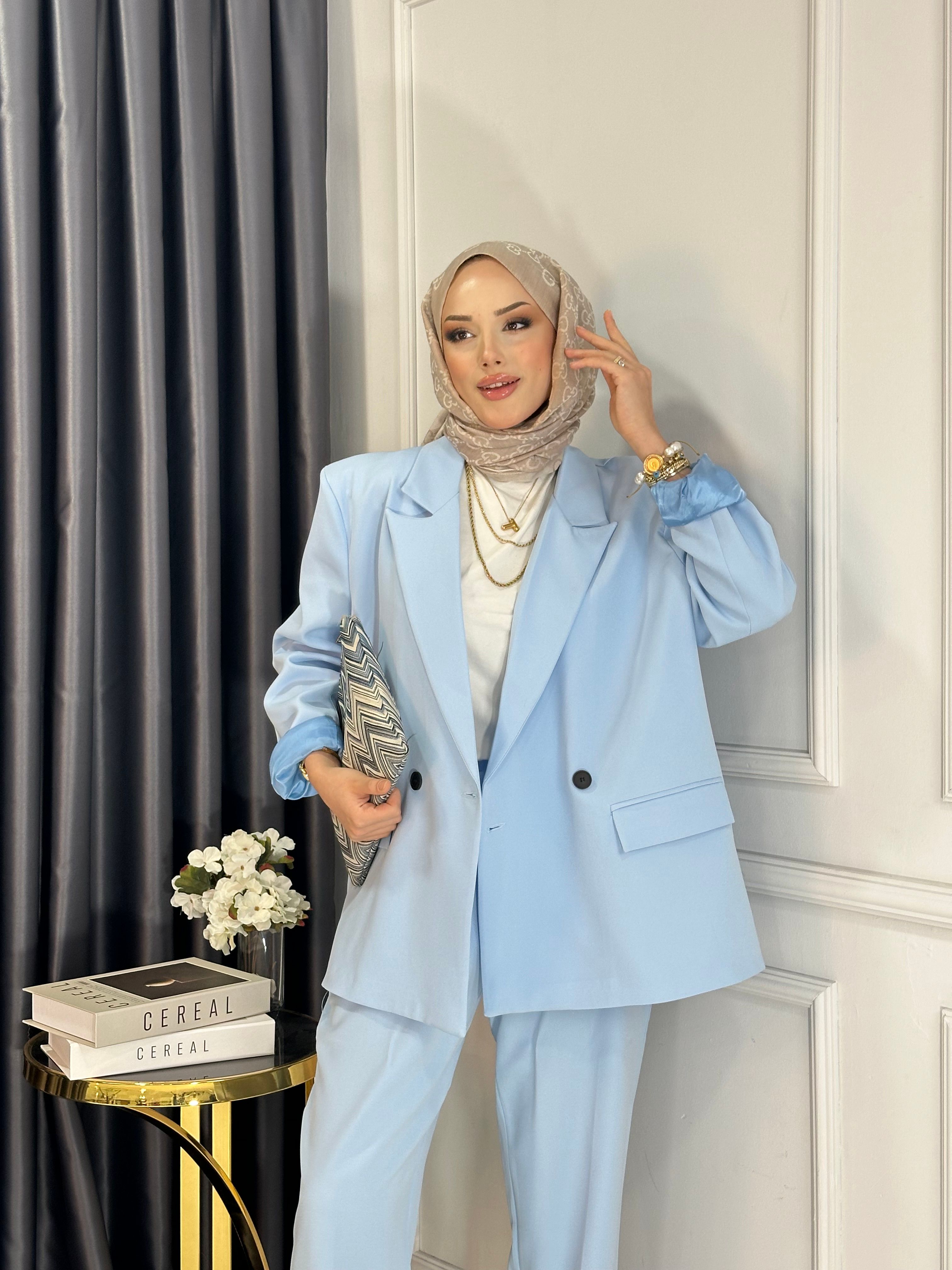 Zara Muadili Ceket Takım - MAVİ