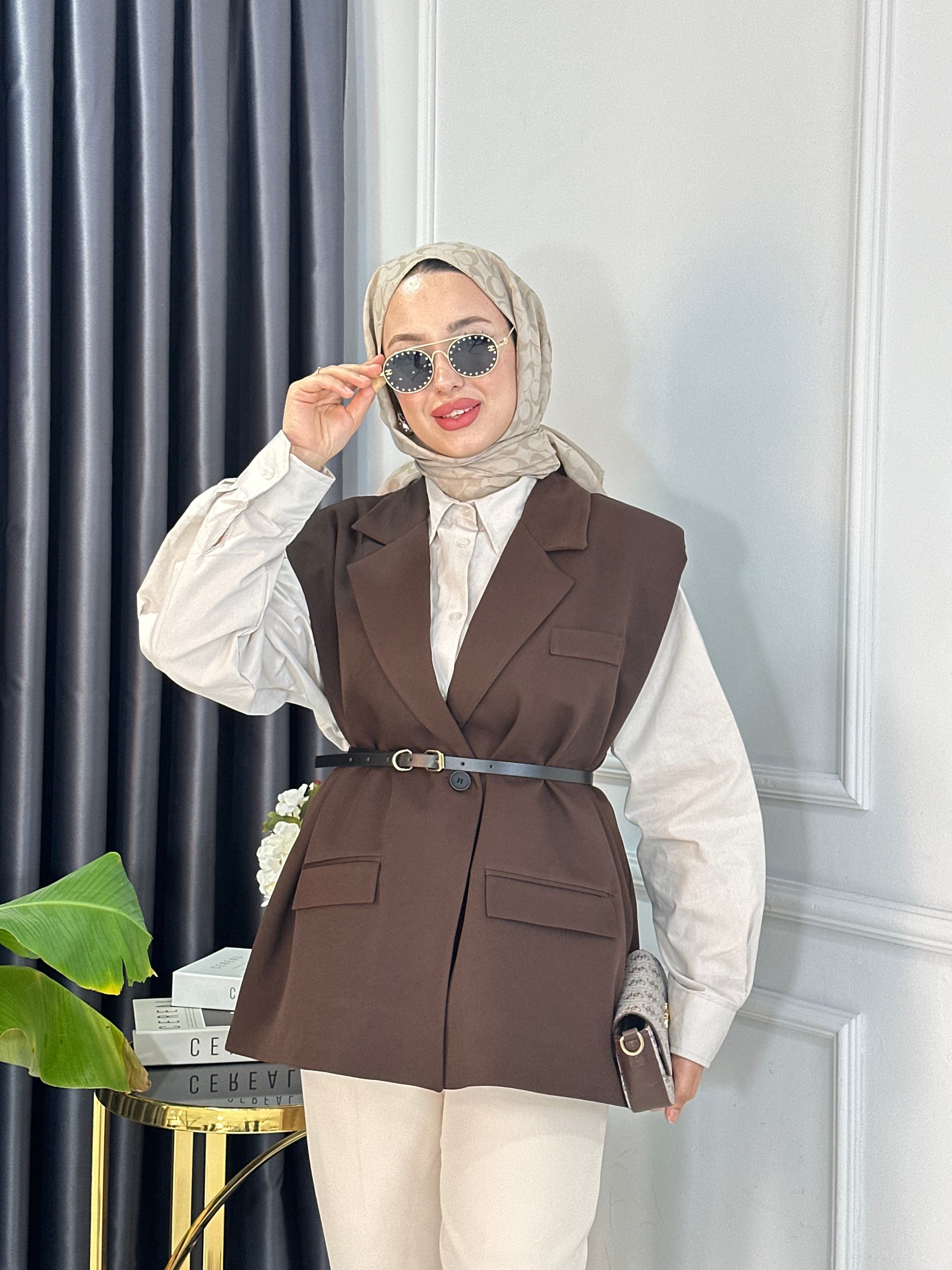 Muadil Vatkalı Yelek - KAHVERENGİ