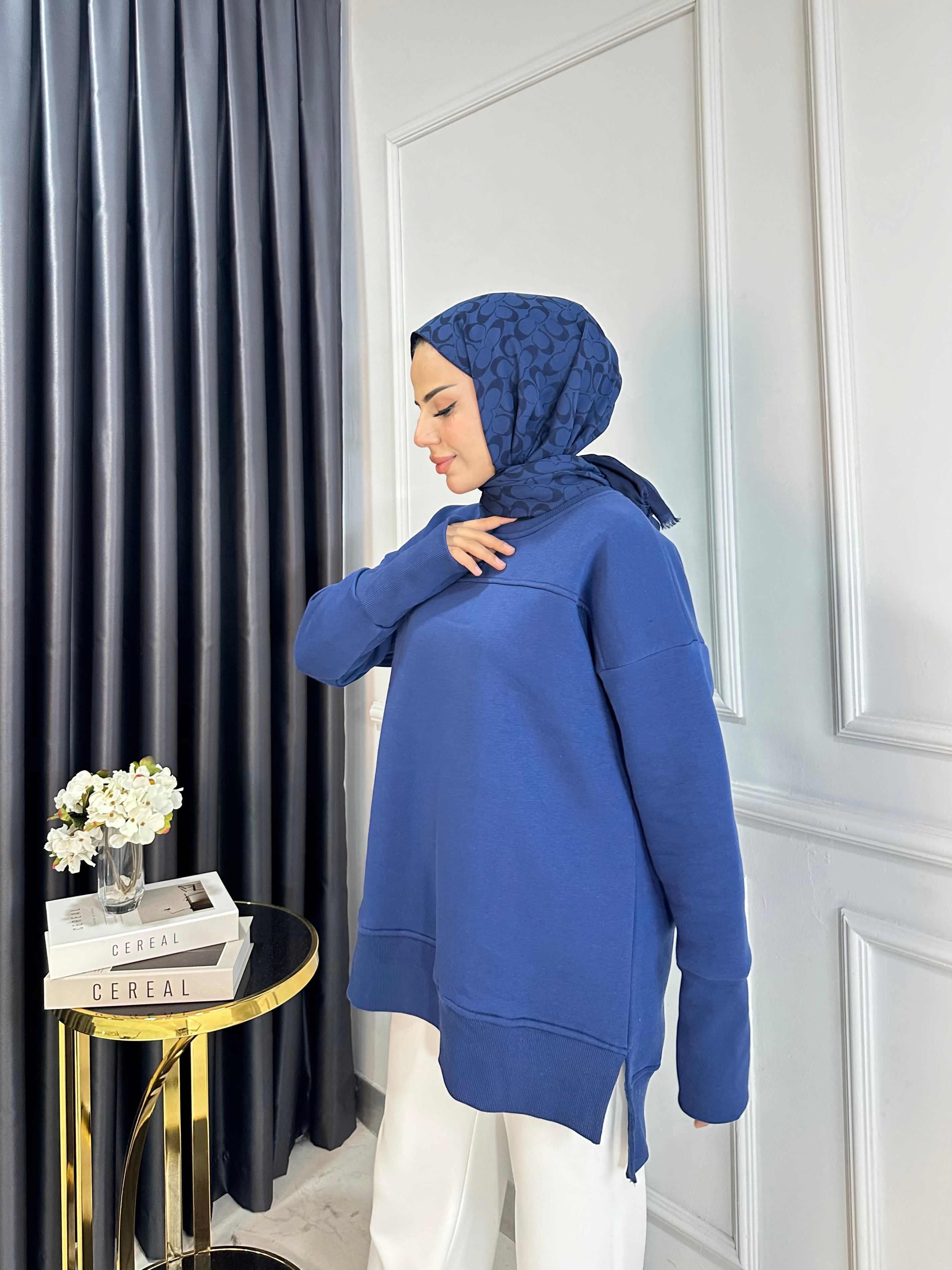 Oversize Şardonlu Sweat