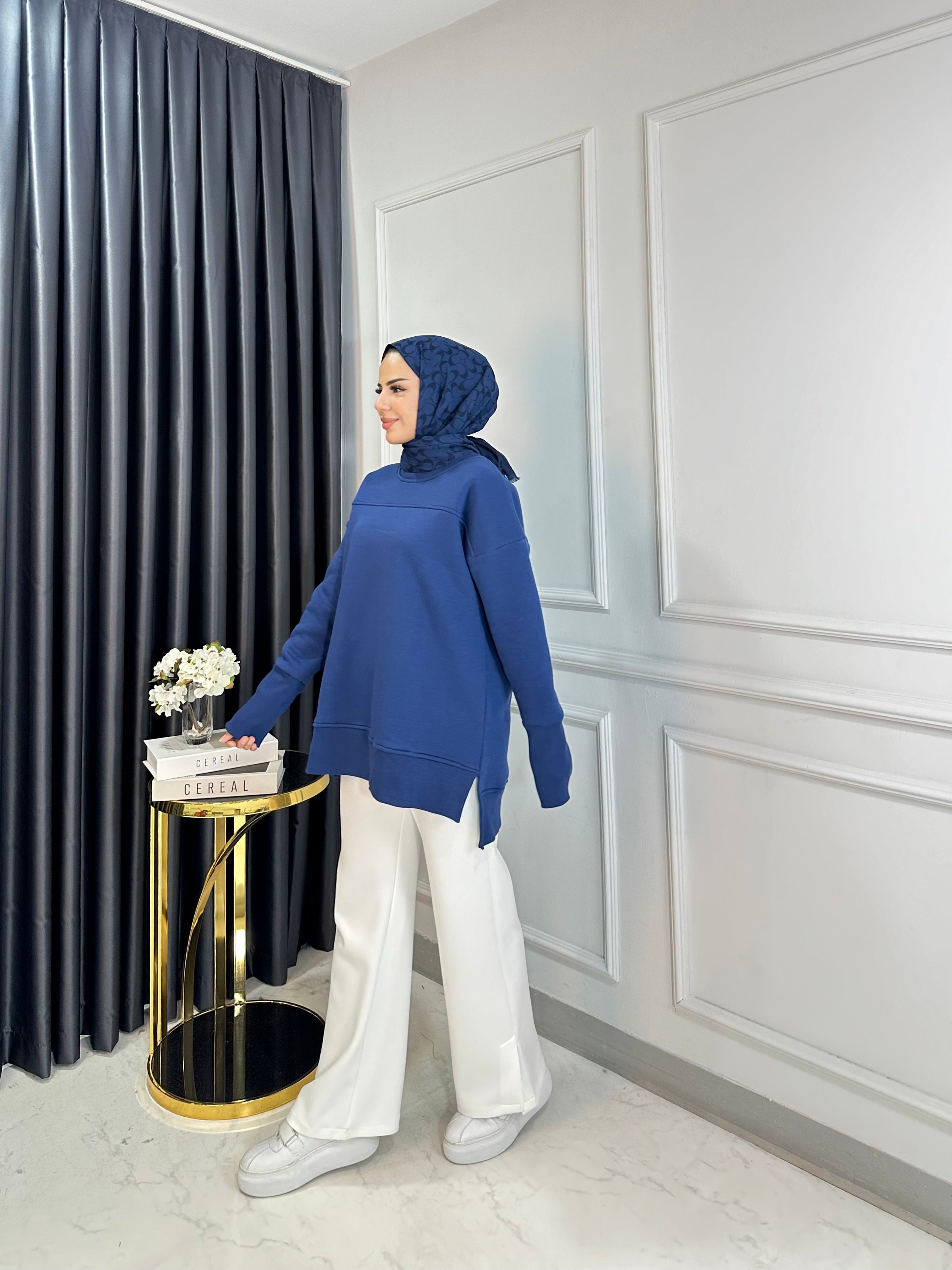 Oversize Şardonlu Sweat