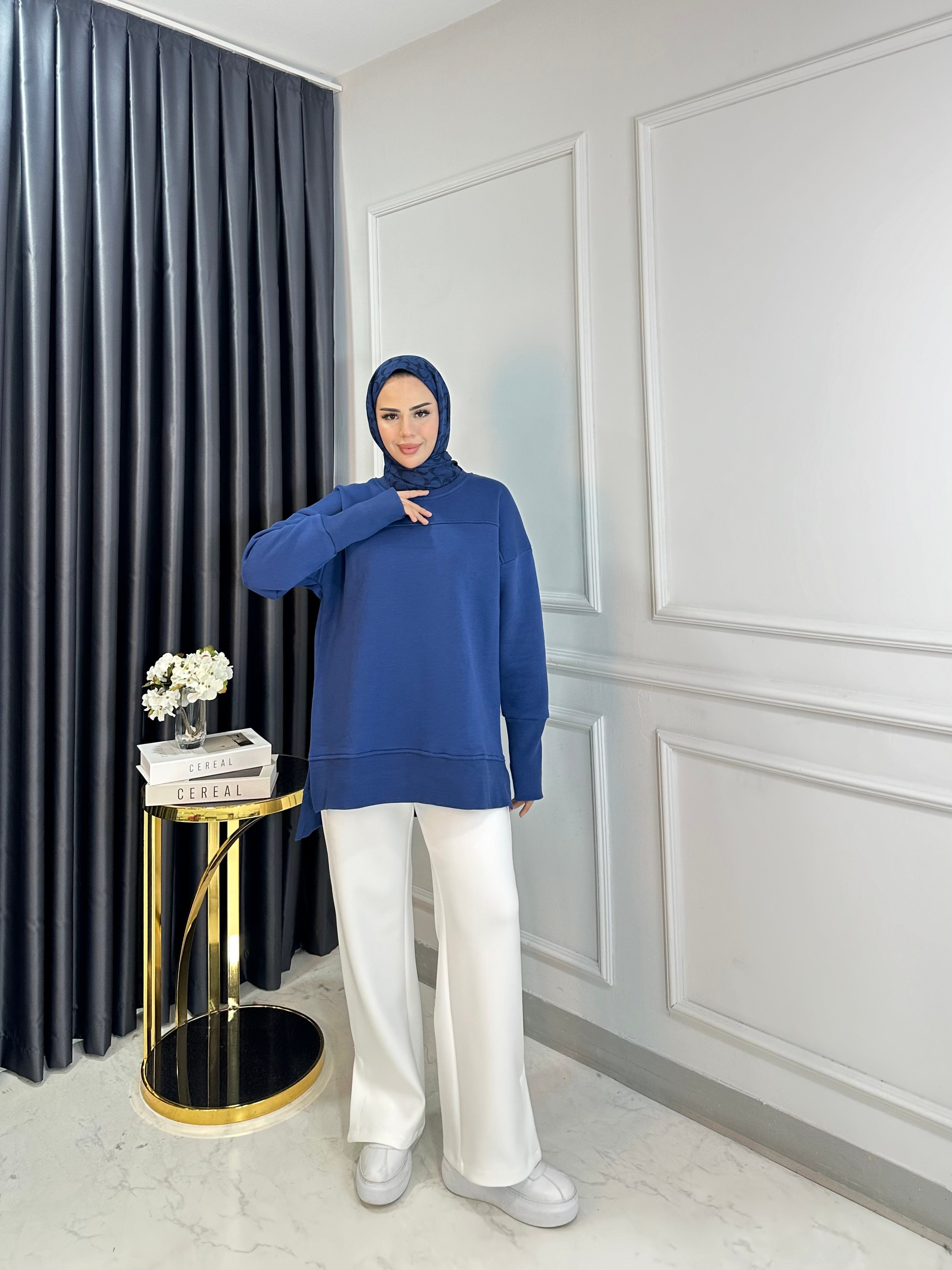 Oversize Şardonlu Sweat