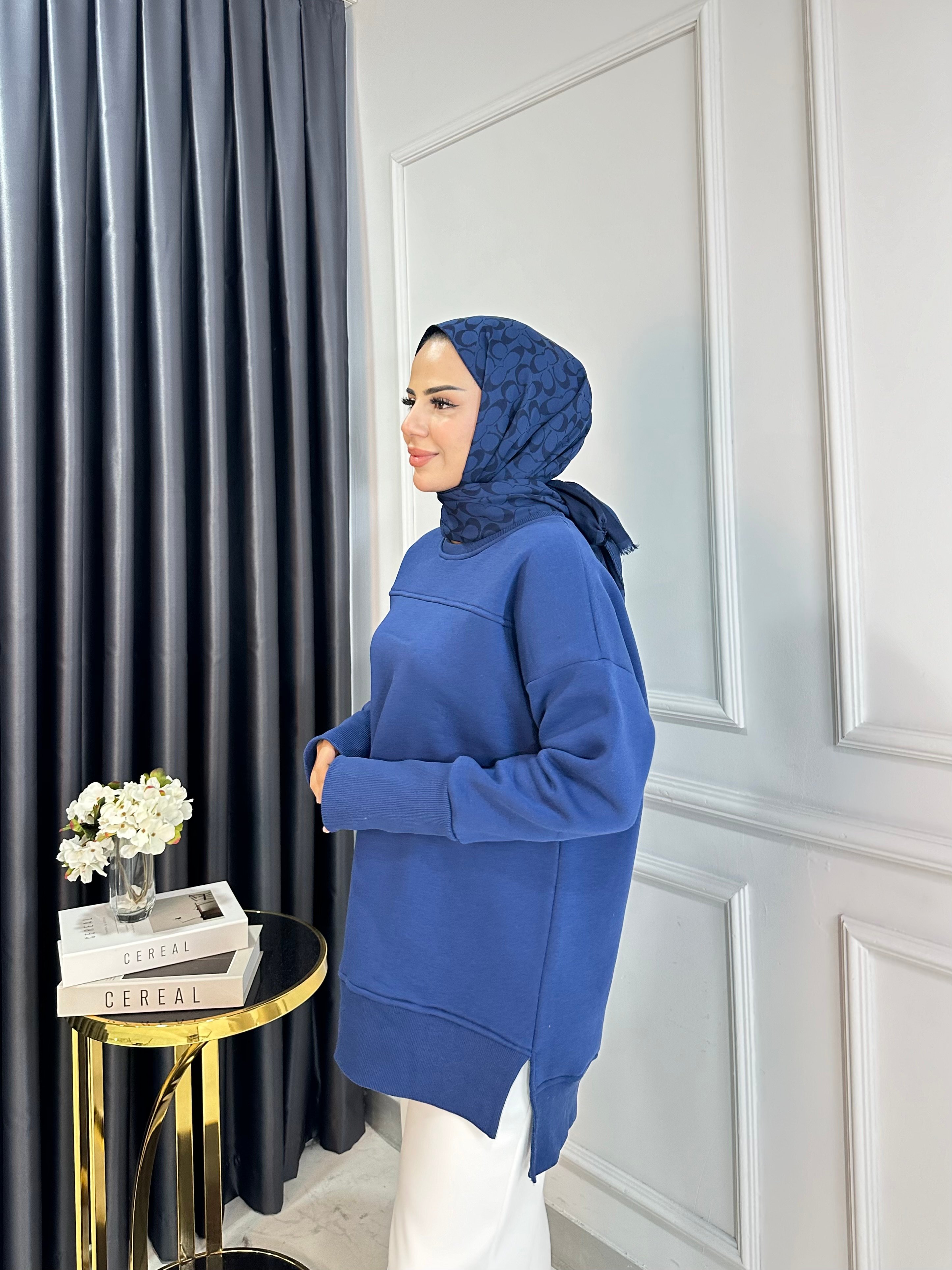 Oversize Şardonlu Sweat