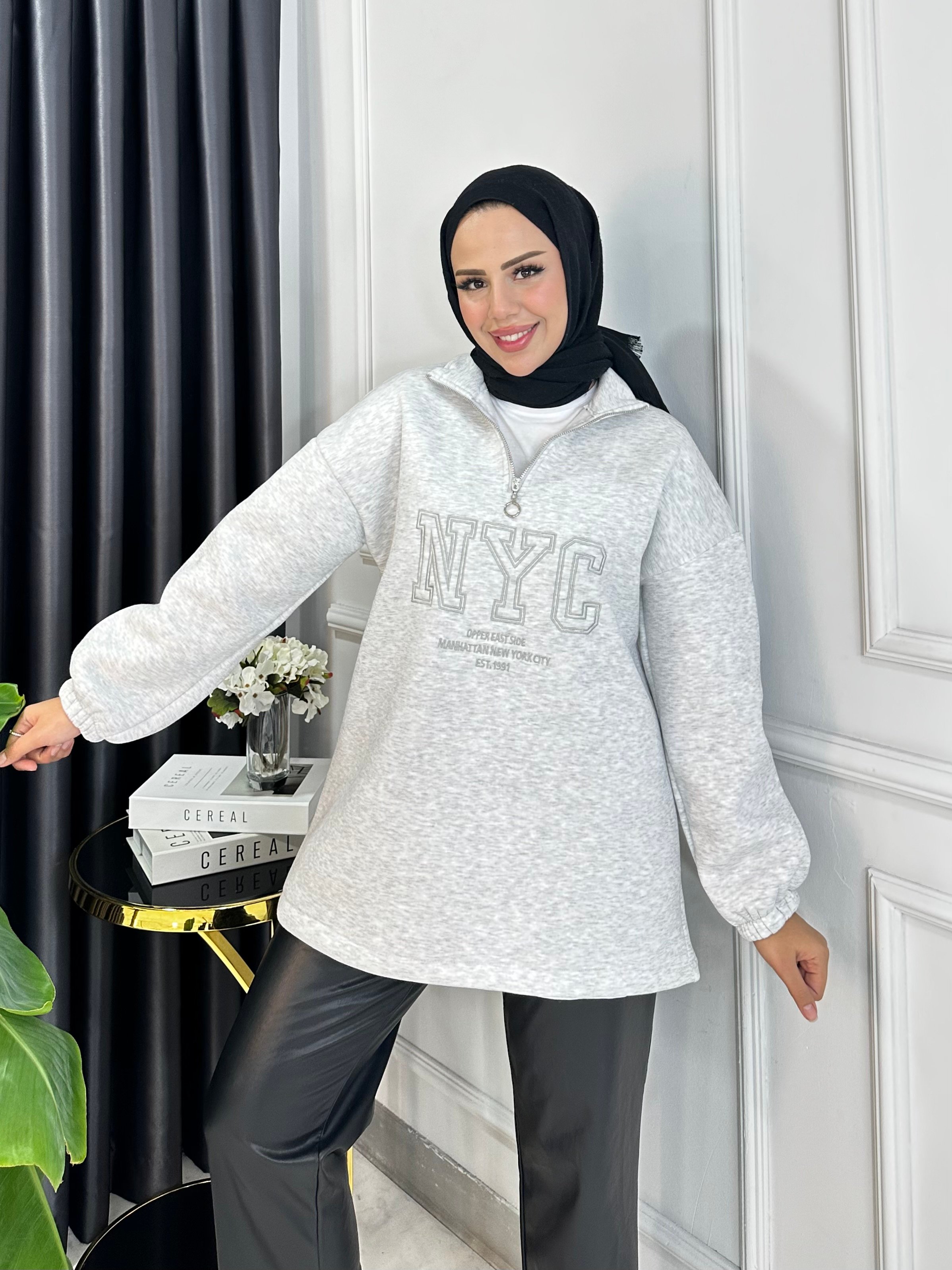 Nyc Şardonlu Sweat - GRİ