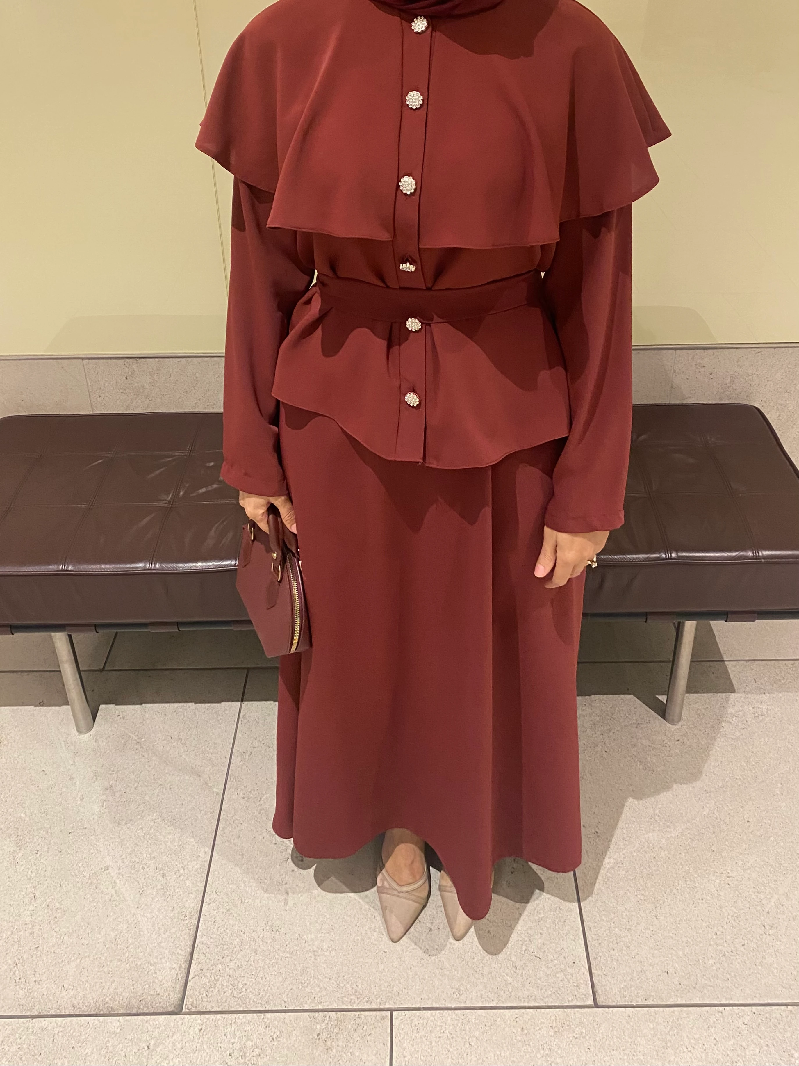 pelerinli etek takım 