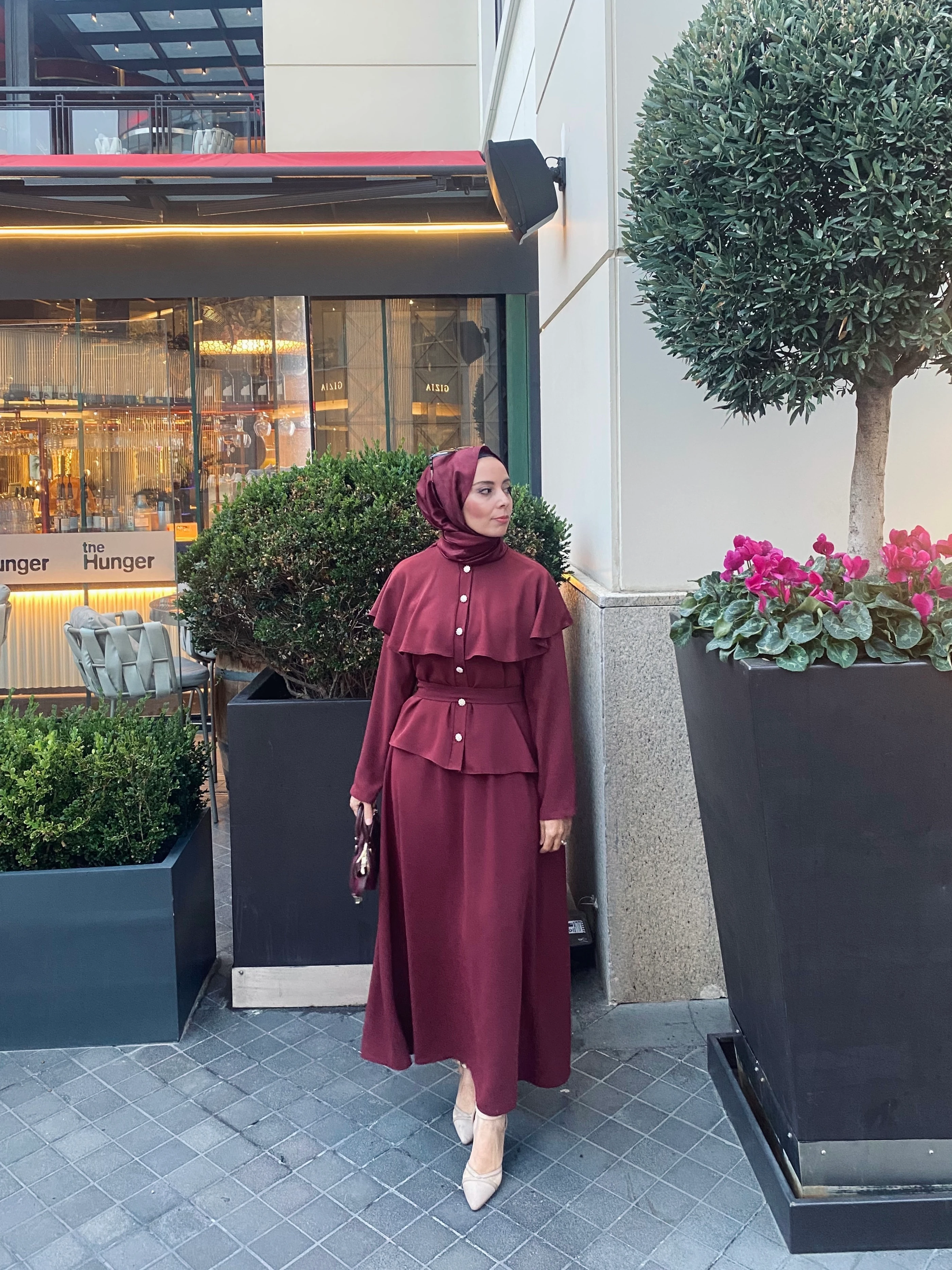 pelerinli etek takım 